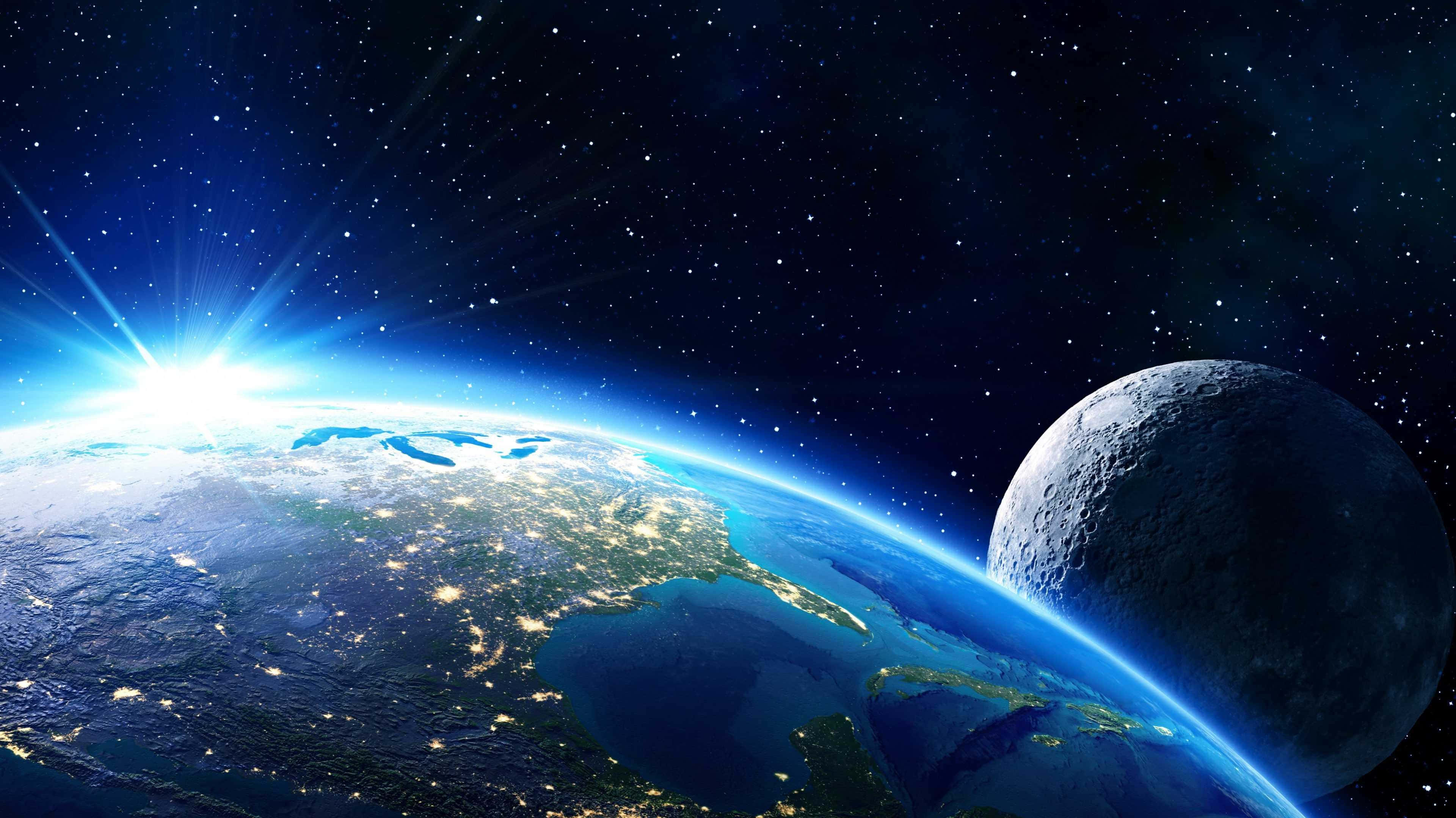 星系太空背景地球表面 壁纸