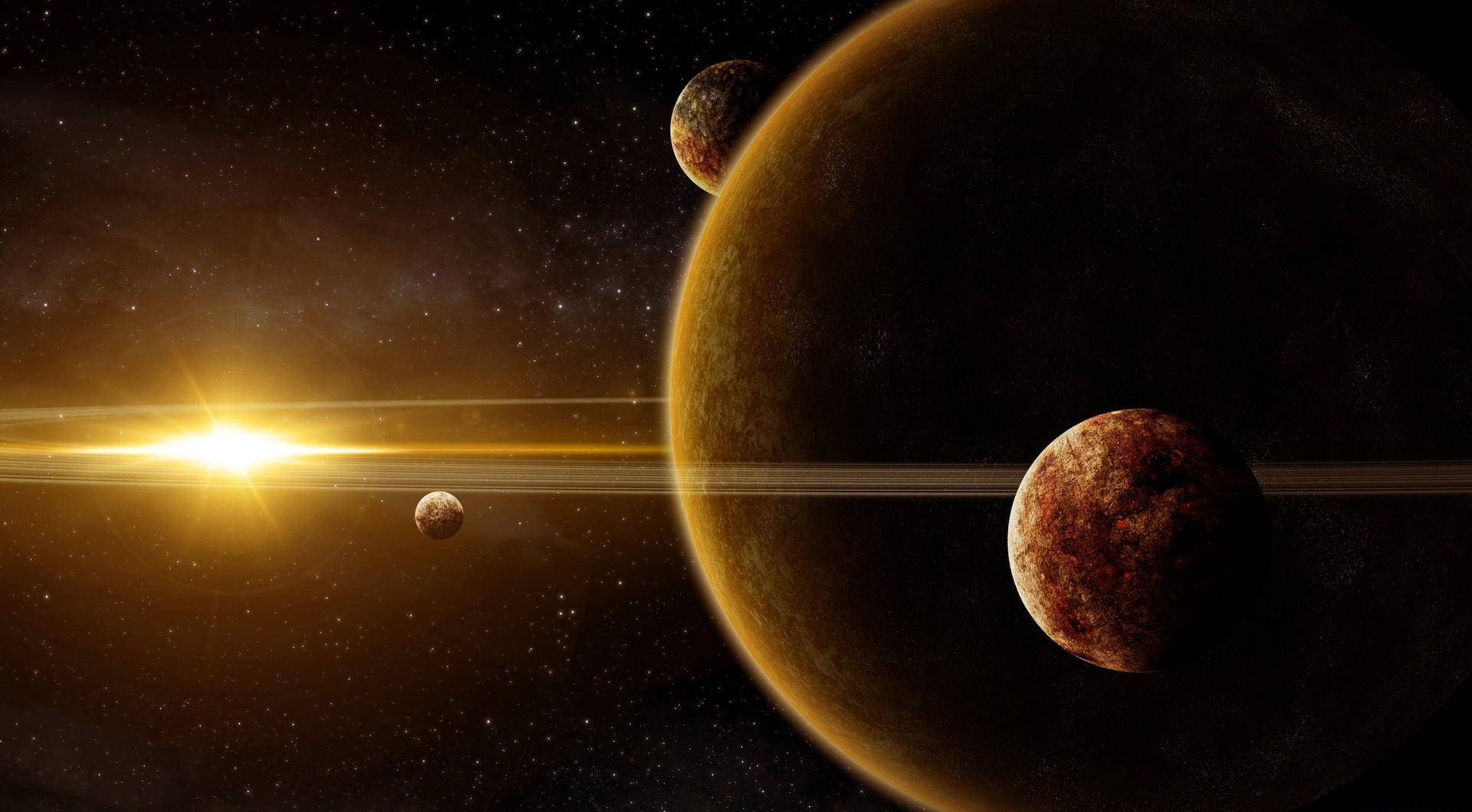 星系宇宙中的行星壁纸