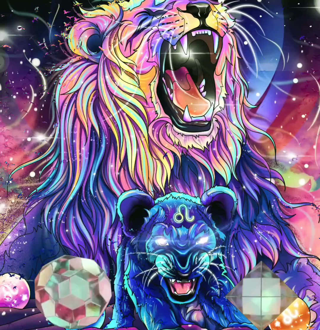 星系狮子背景 壁纸