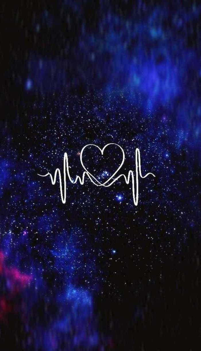星系蓝调美学之心 壁纸