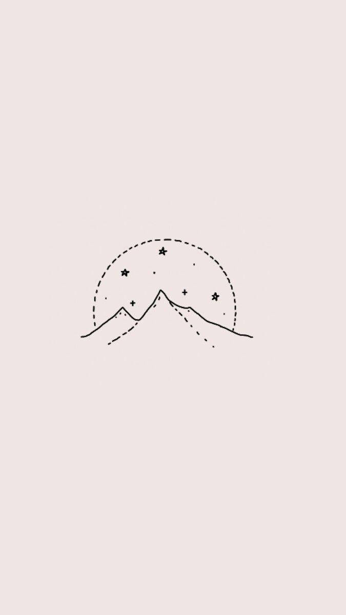 星辰与山脉美学素描 壁纸