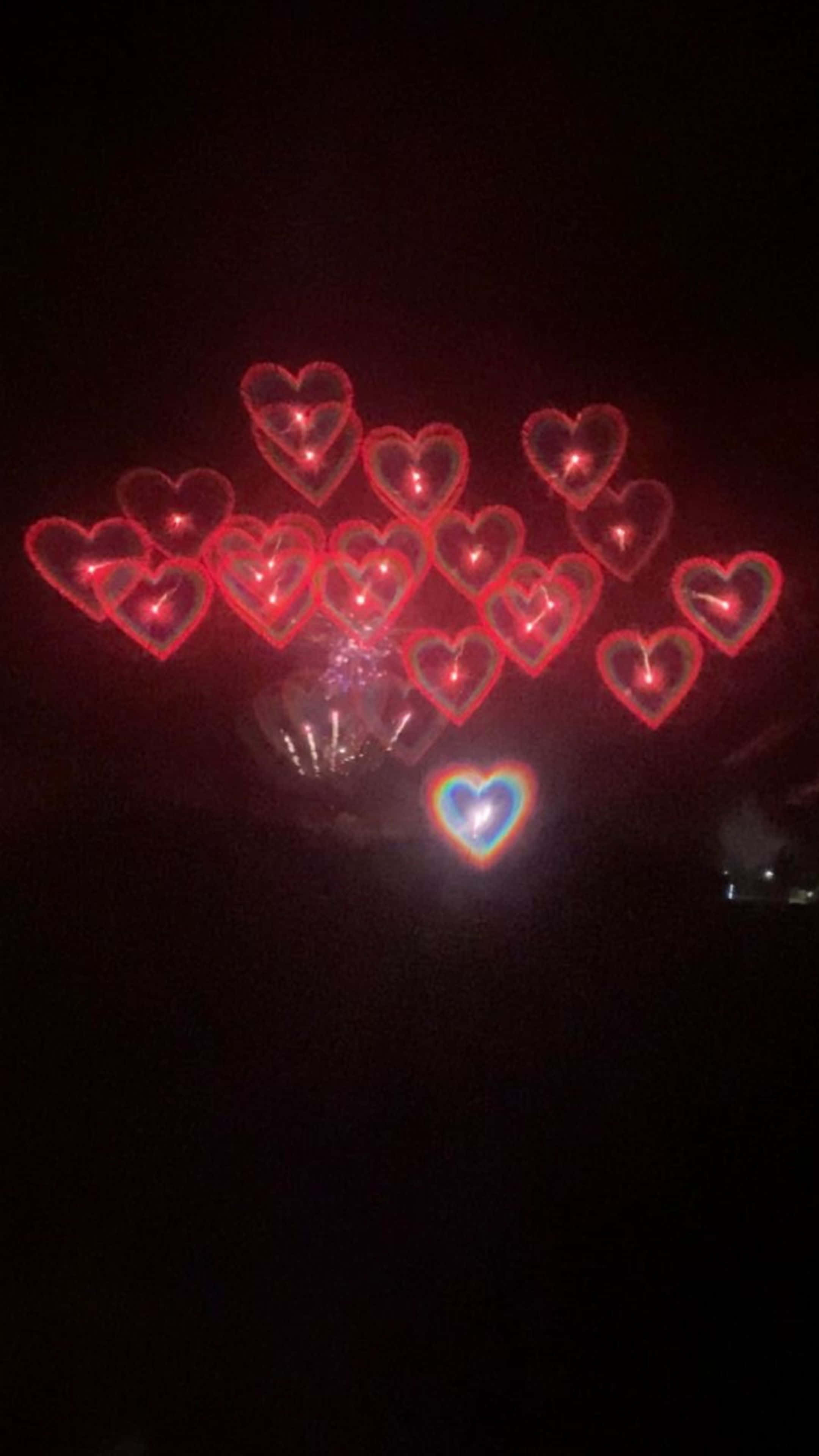 暗夜中心形烟花 壁纸