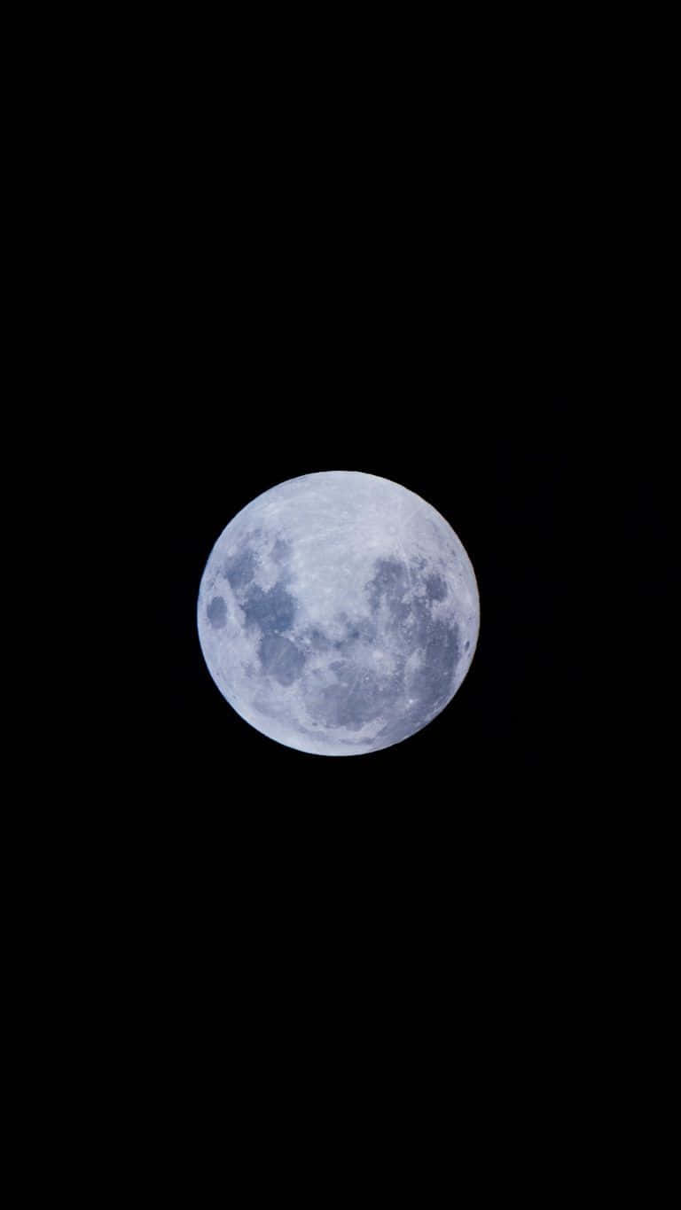 暗夜天空中一轮满月 壁纸