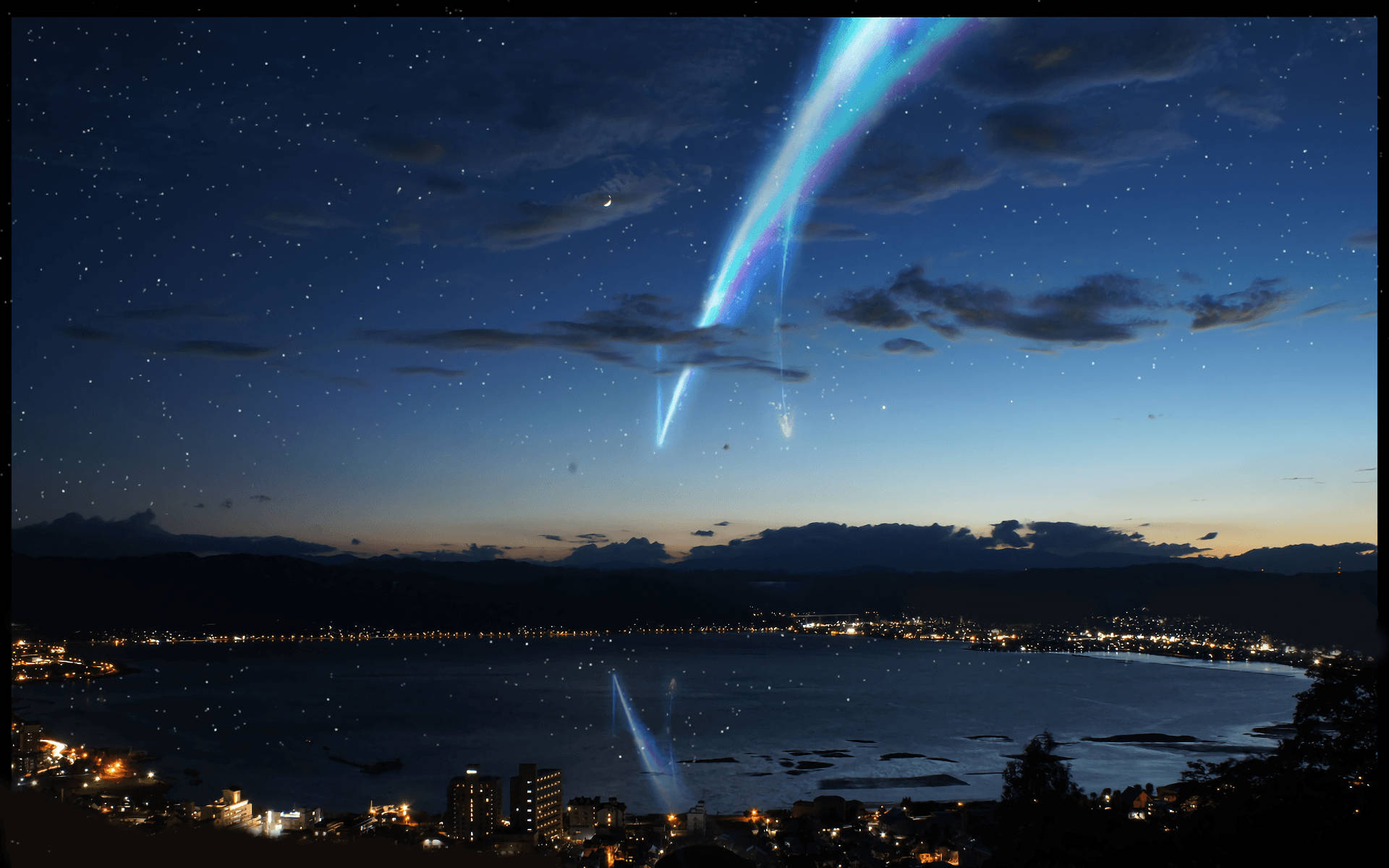 暗夜星空动漫风景 壁纸