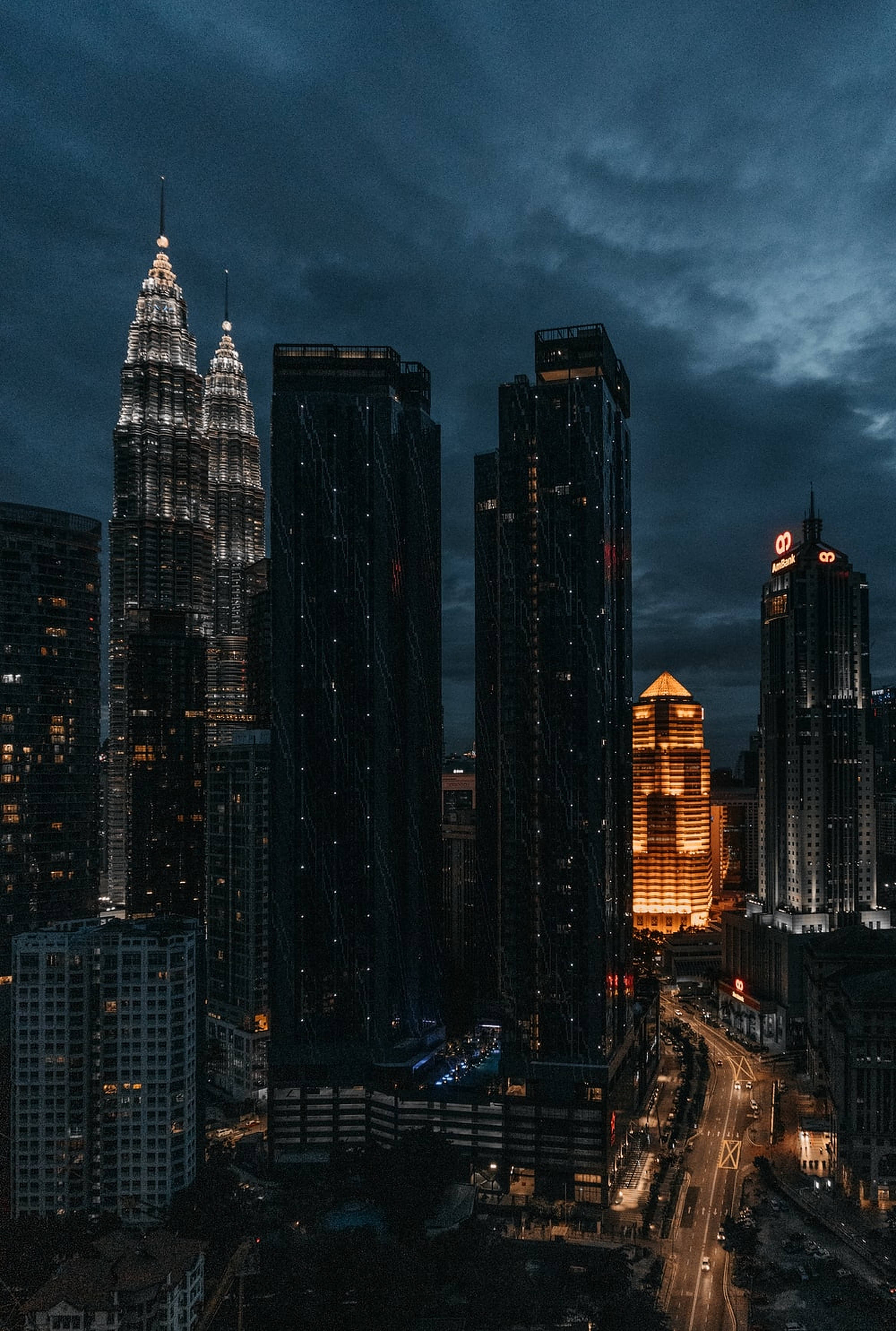 暗夜都市摩天楼 壁纸