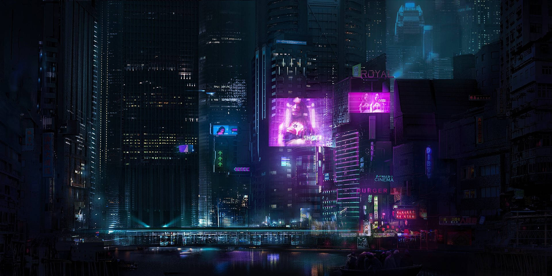暗夜霓虹都市 壁纸