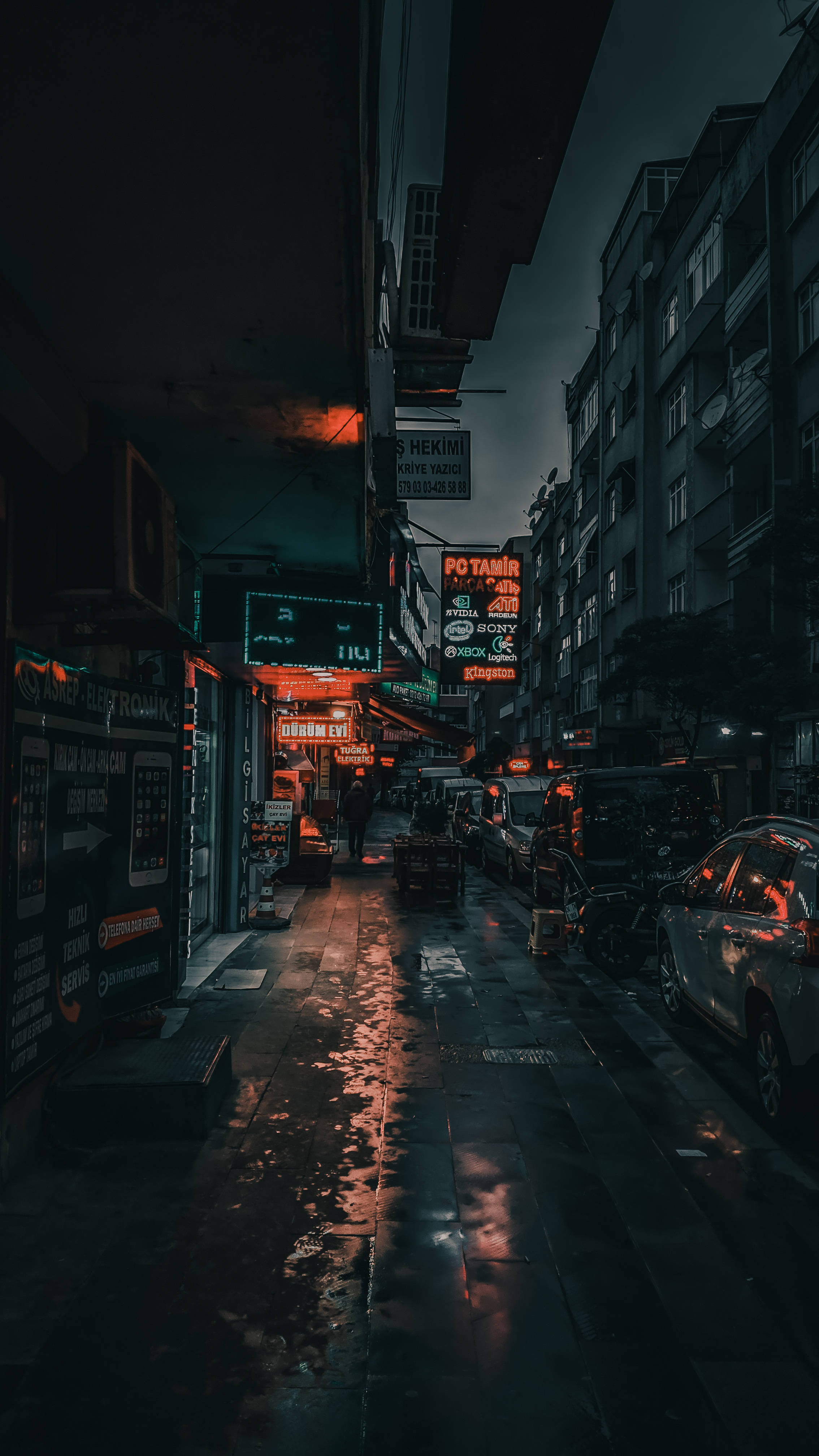 暗巷街灯 壁纸