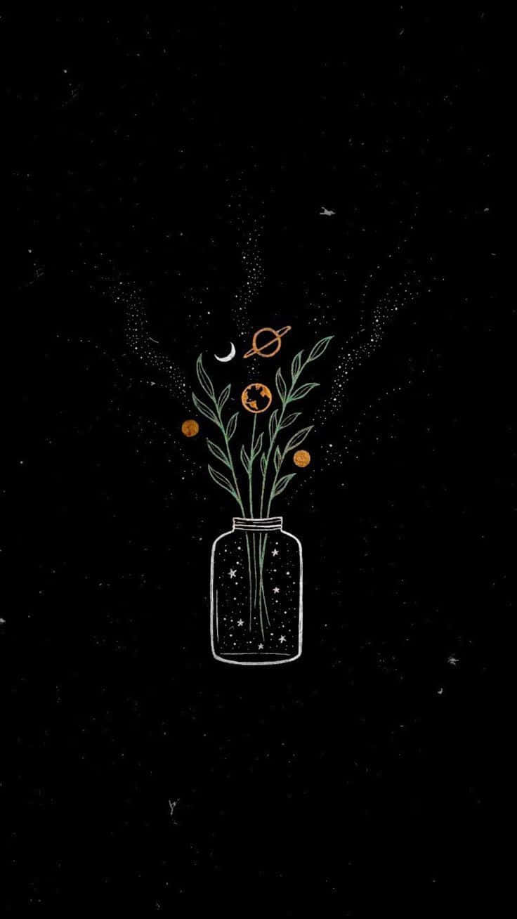 暗色可爱花瓶iPad壁纸 壁纸