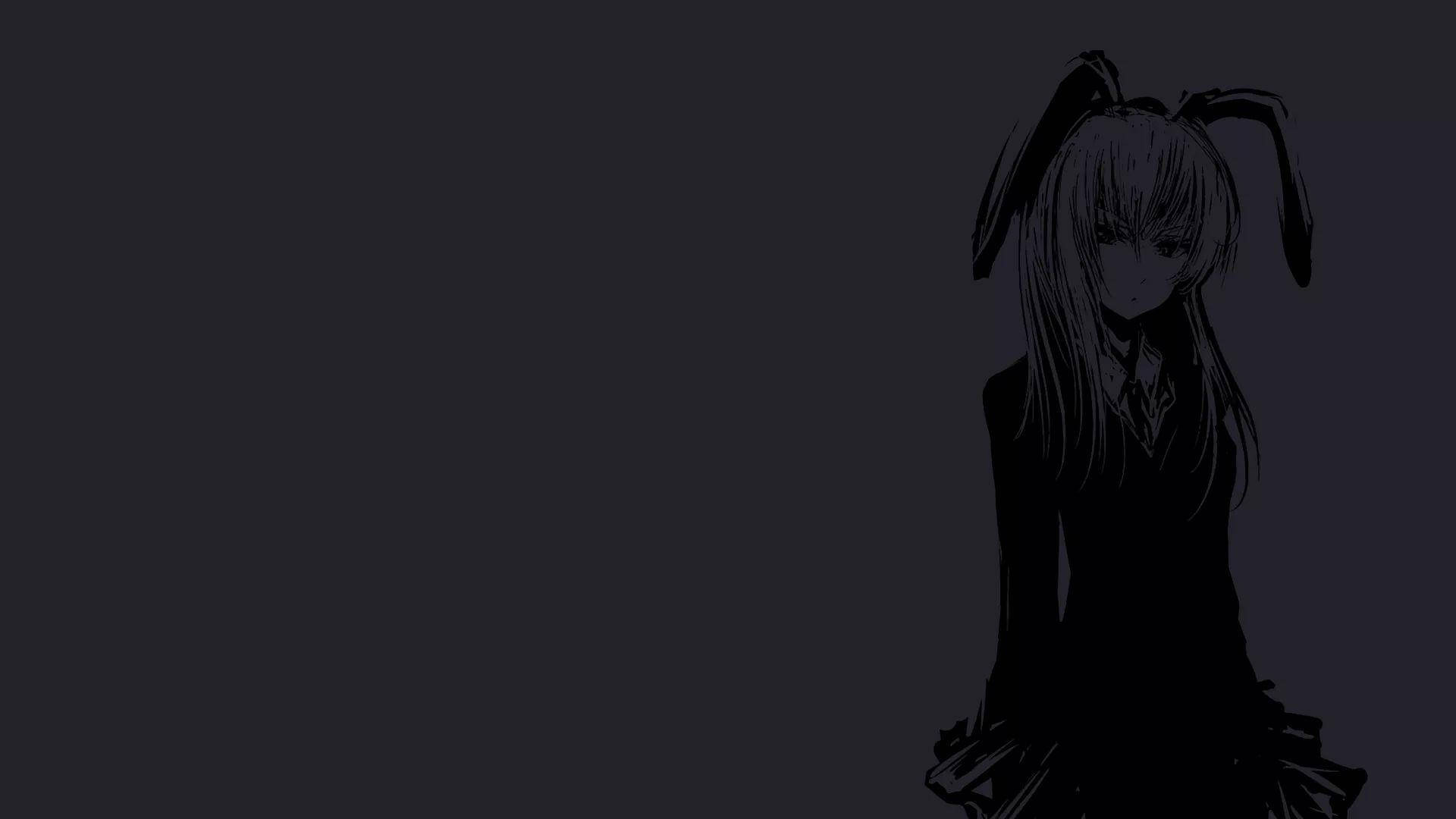 暗黑动漫风兔耳少女桌面壁纸 壁纸