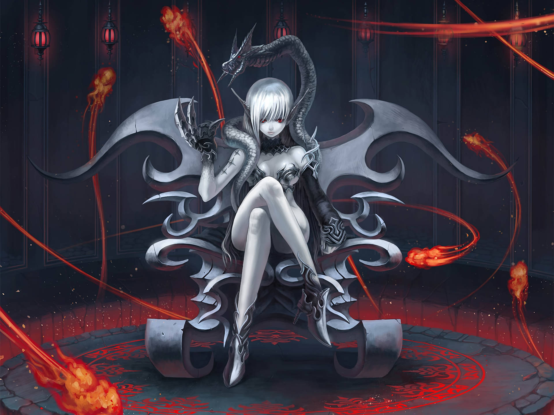暗黑动漫龙女壁纸
