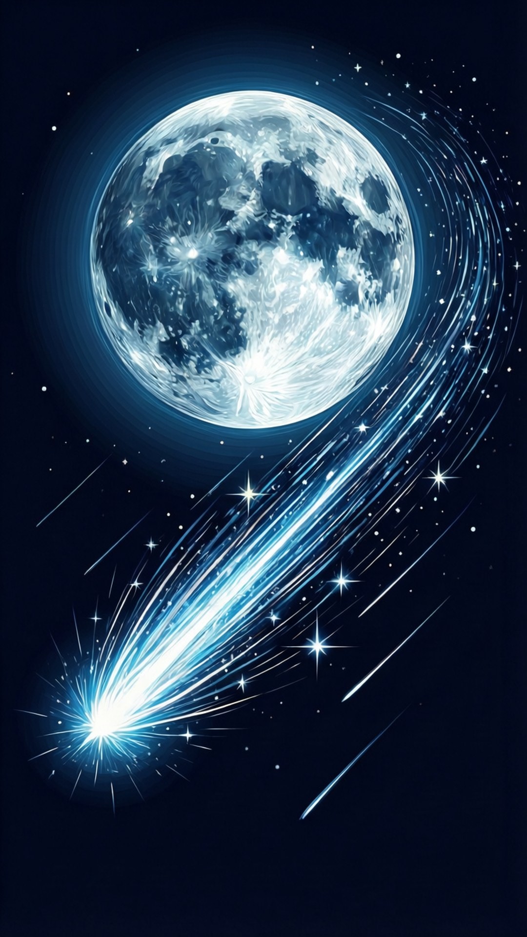 月亮与流星 壁纸