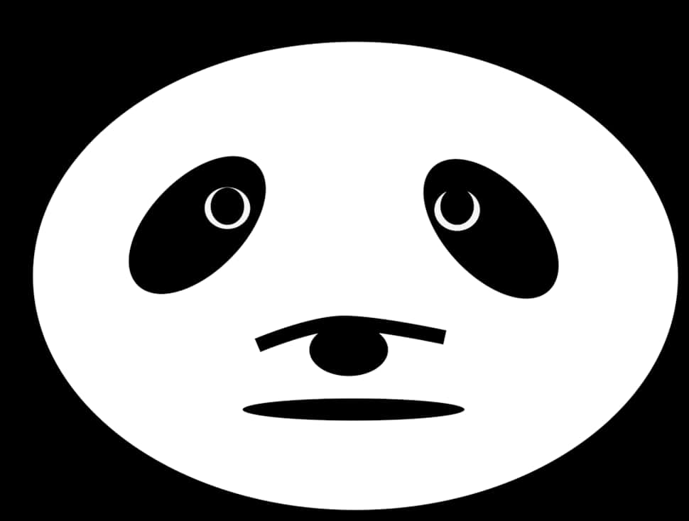 极简熊猫面部图形 壁纸