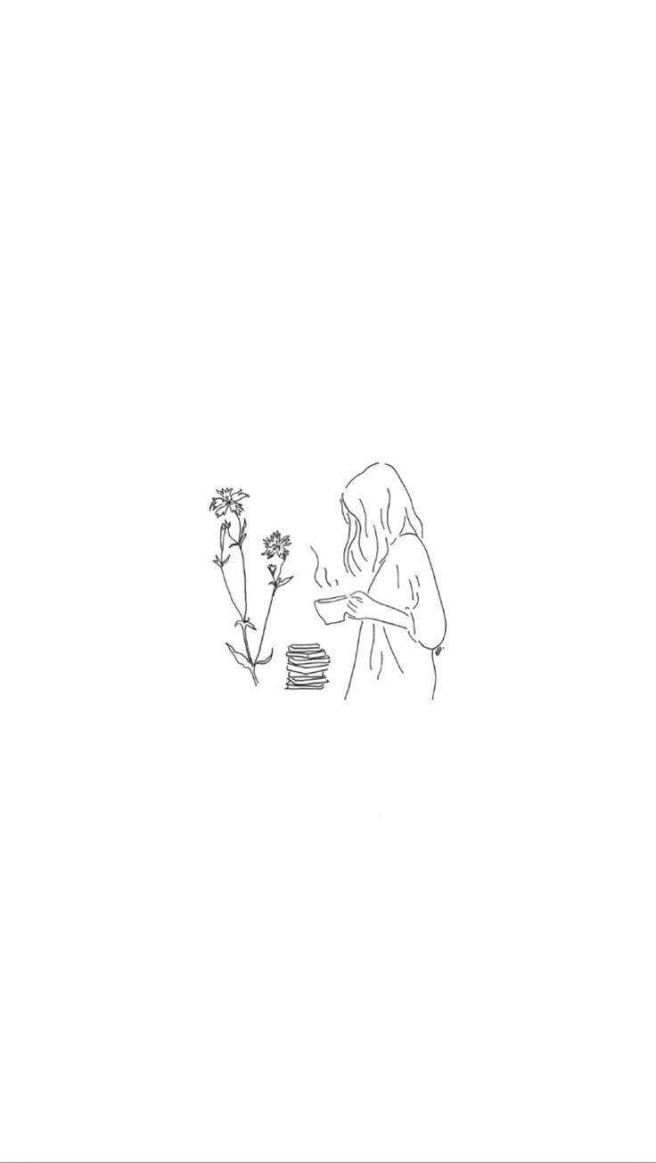 极简美学女子手持咖啡杯 壁纸