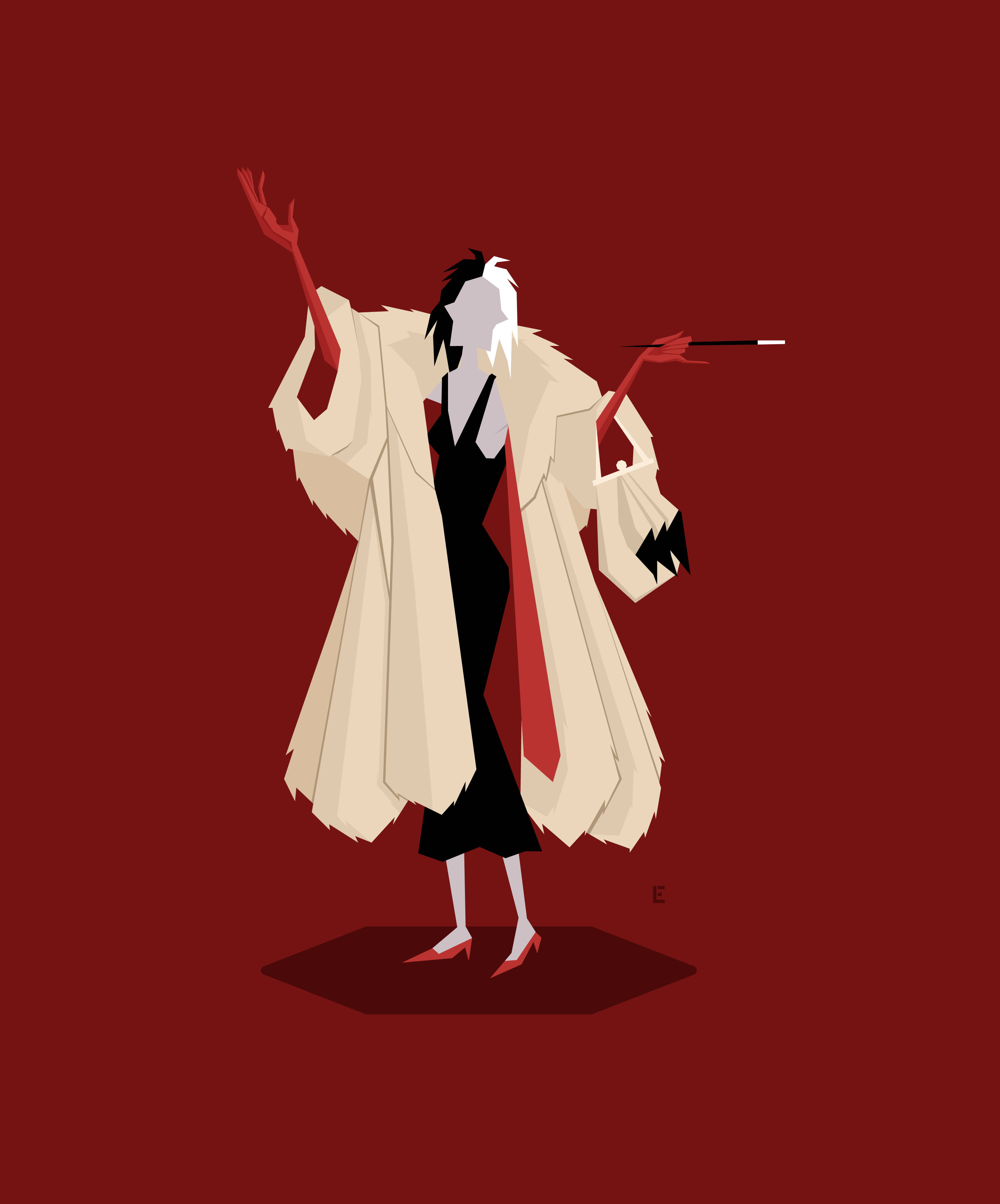 极简艺术 Cruella 壁纸