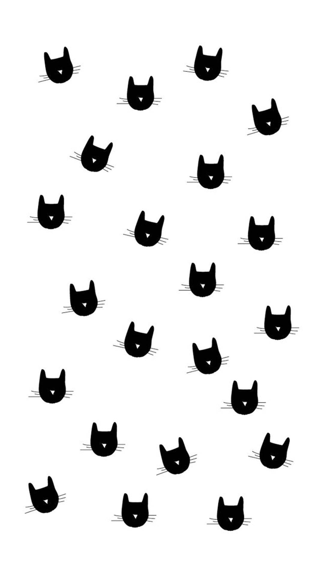 极简黑猫图案iPhone壁纸 壁纸