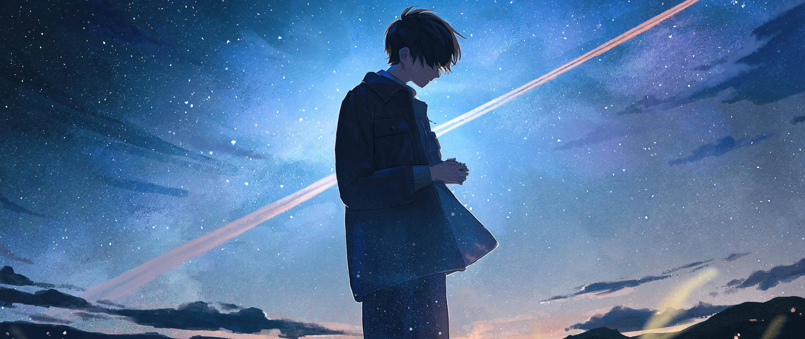 梦幻唯美男孩插画 壁纸