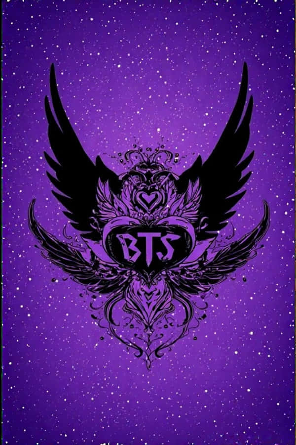 梦幻紫黑防弹少年团壁纸，带风格化翅膀 壁纸
