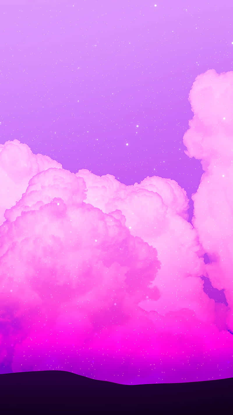 梦幻美学紫色山脉与天空 壁纸