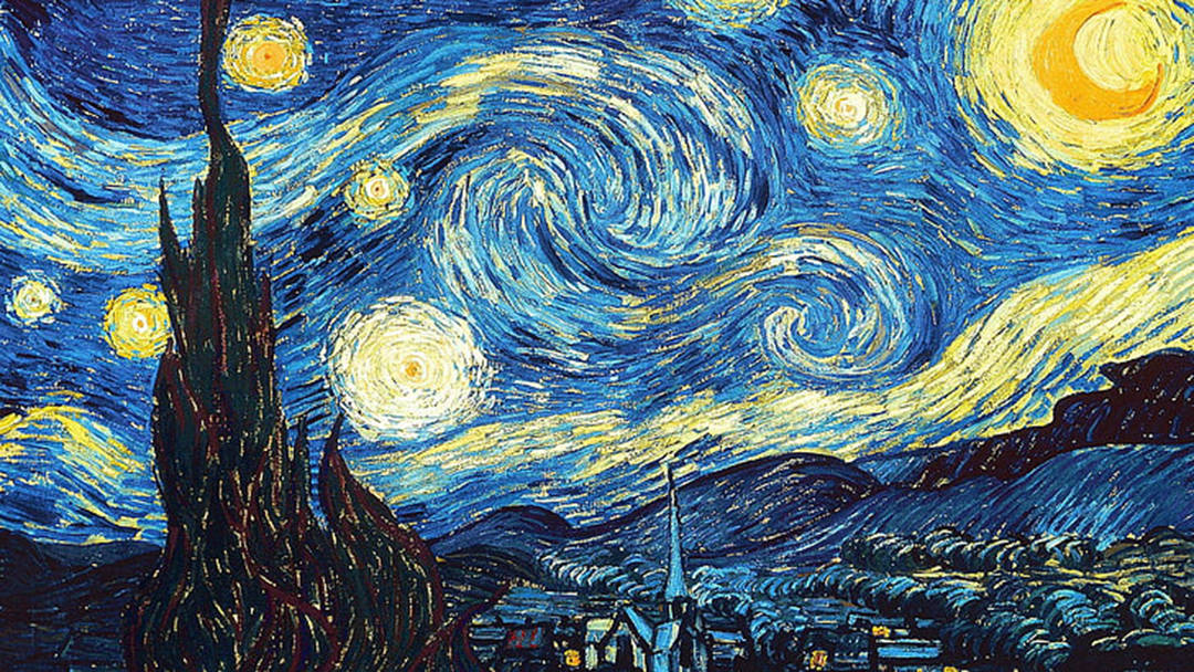 梵高蓝色星空画作