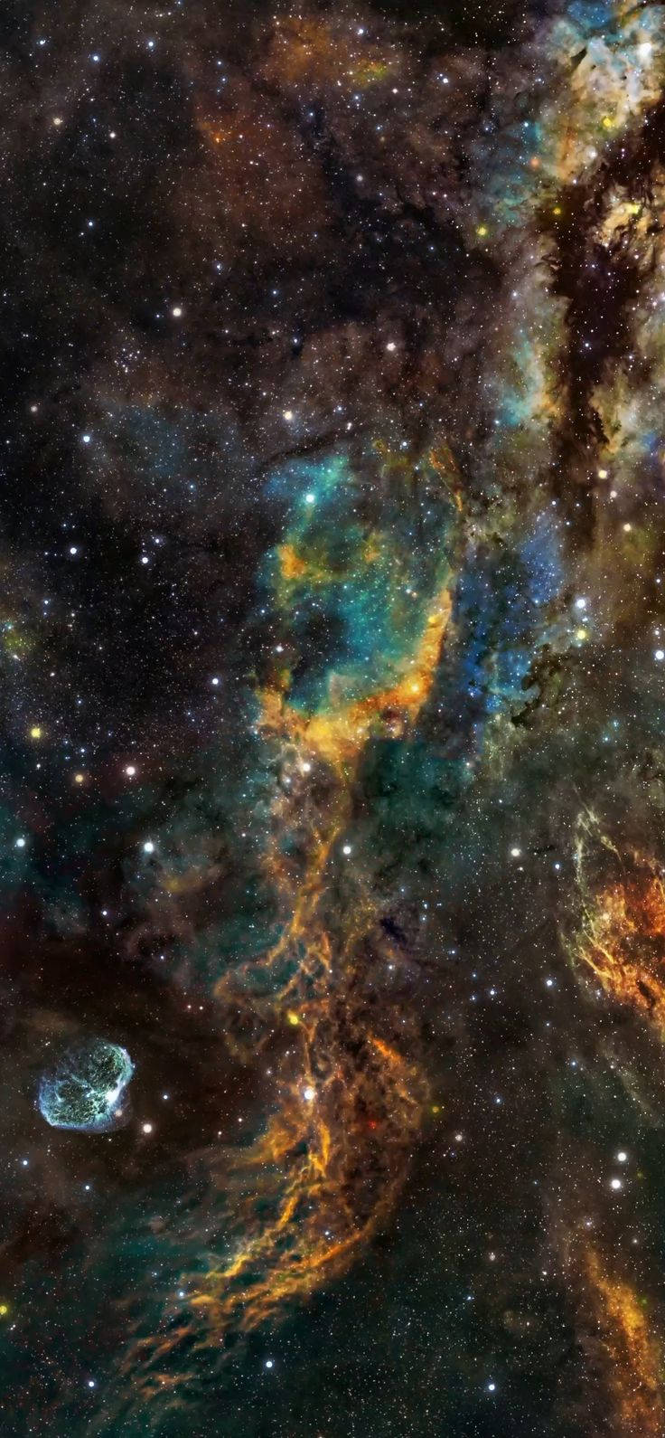 棕色、蓝色与橙色星系动态壁纸 壁纸
