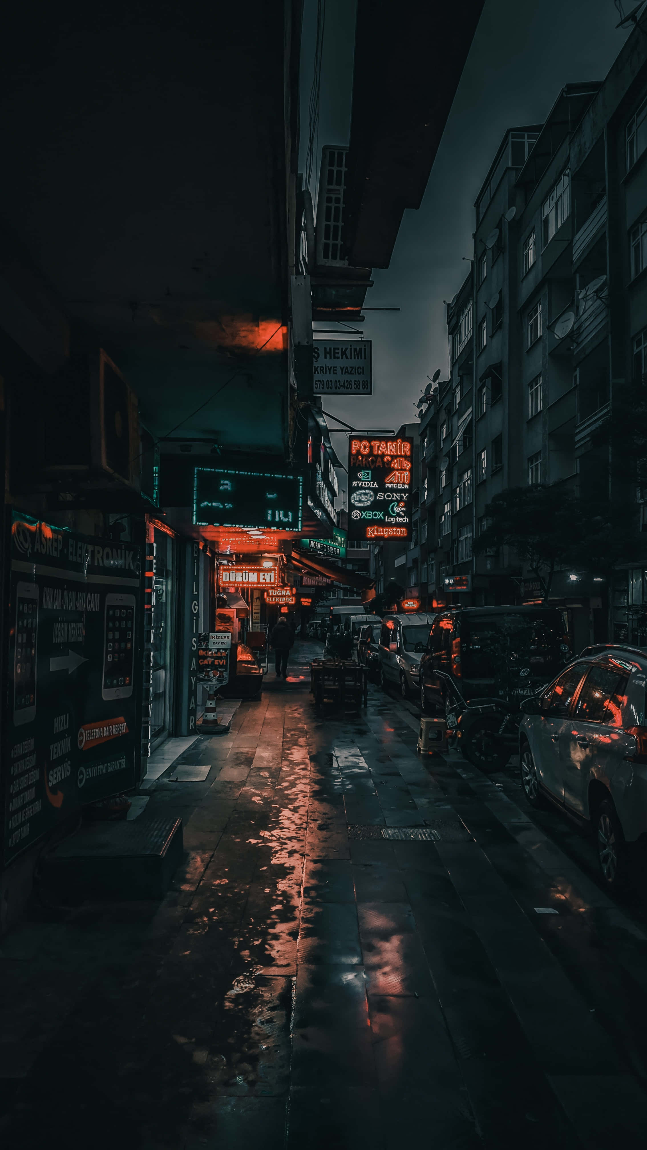 模糊街边人行道 壁纸