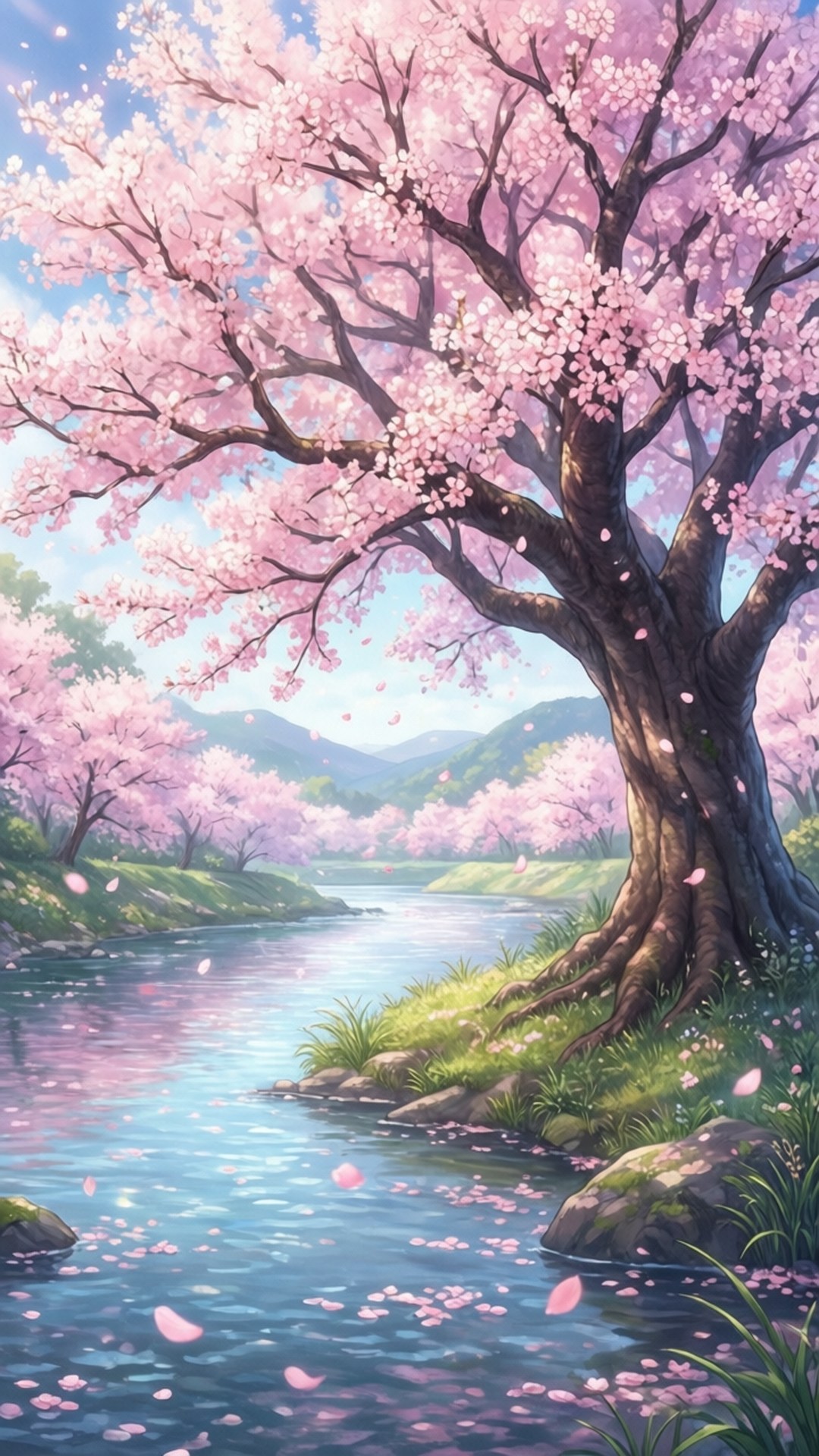 樱花河畔 壁纸