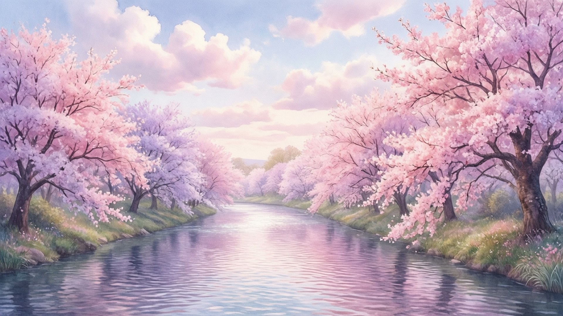 樱花河畔之梦 壁纸