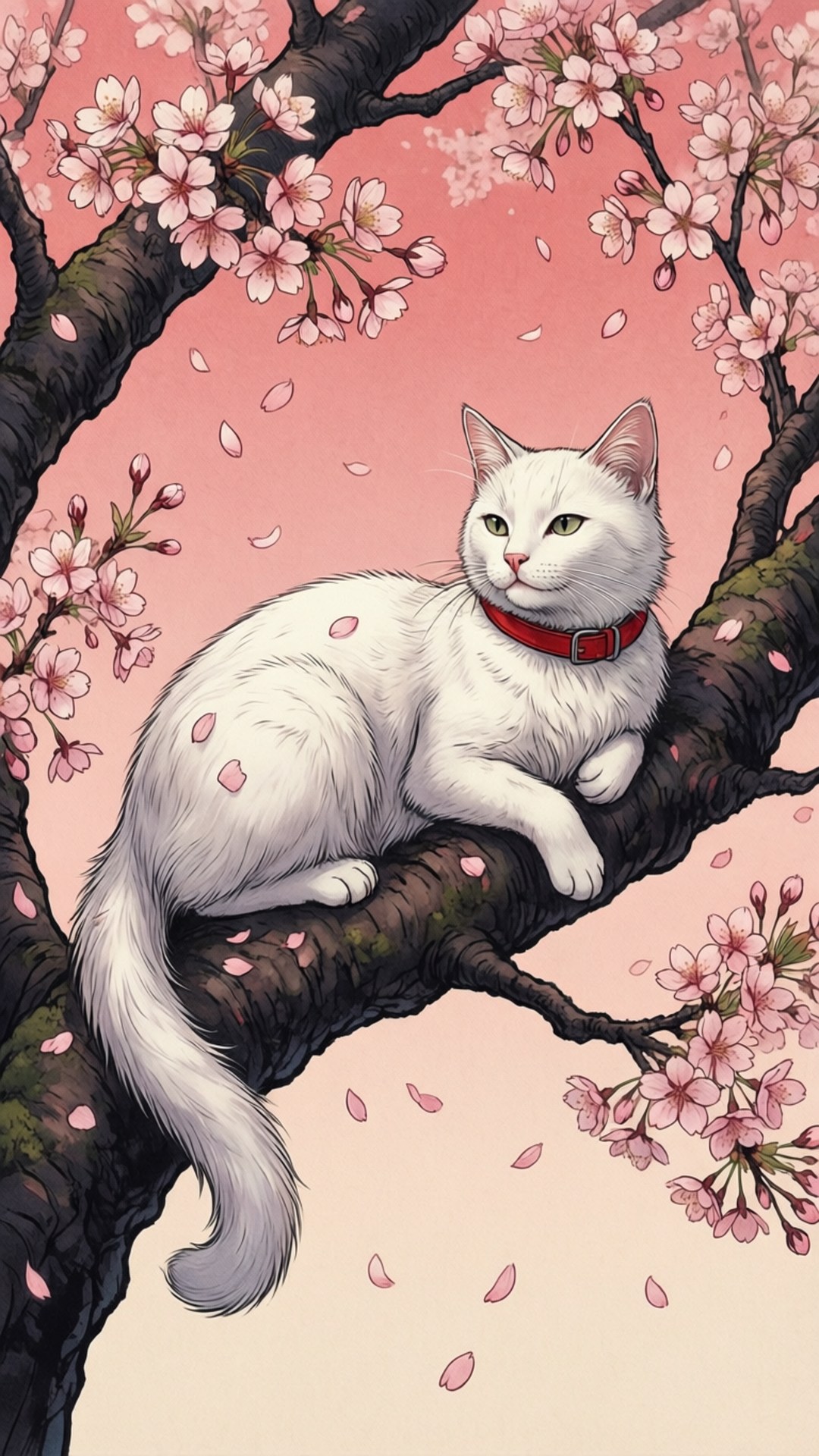樱花猫 壁纸