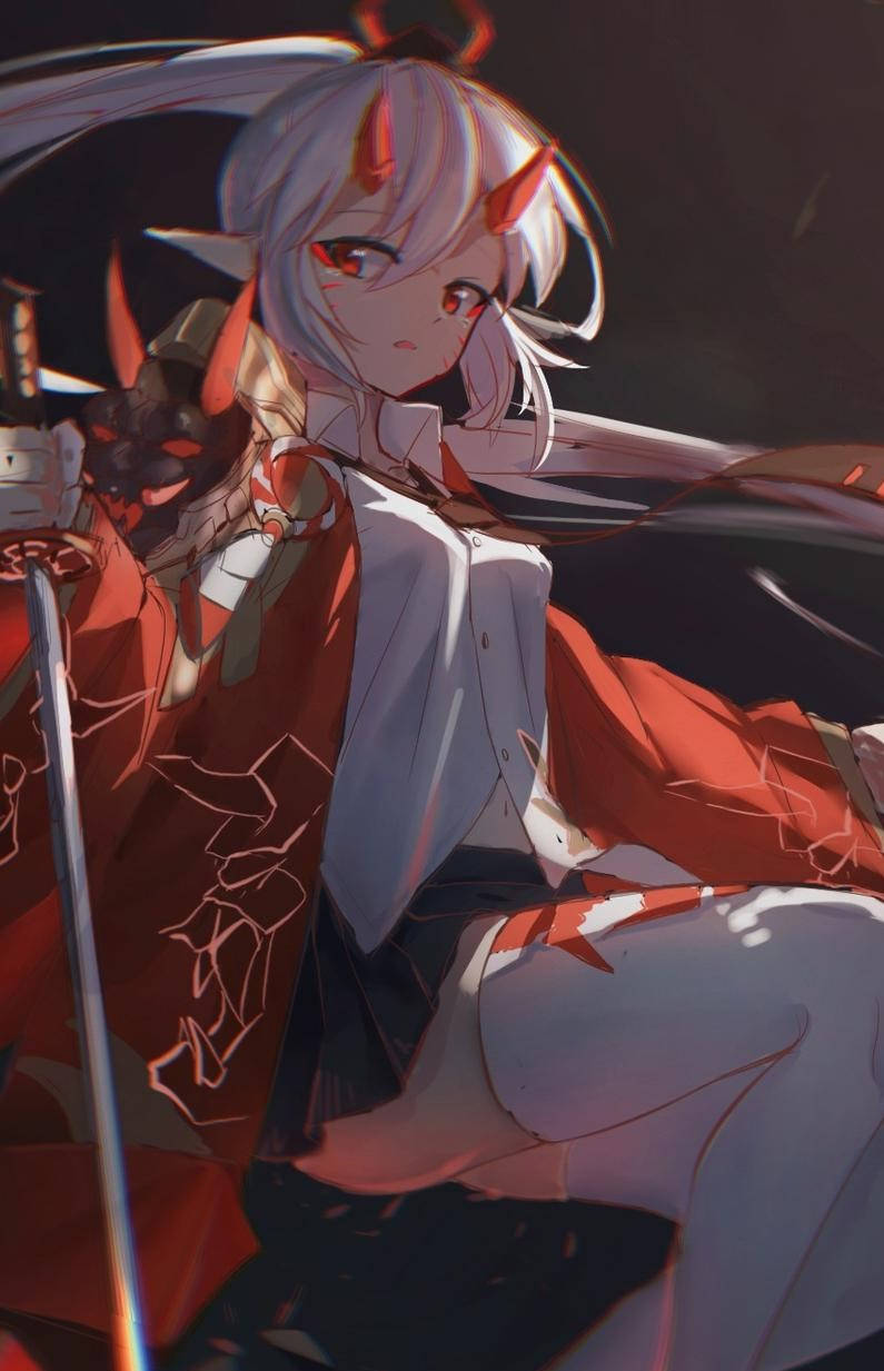 橙色悲伤恶魔女孩 壁纸