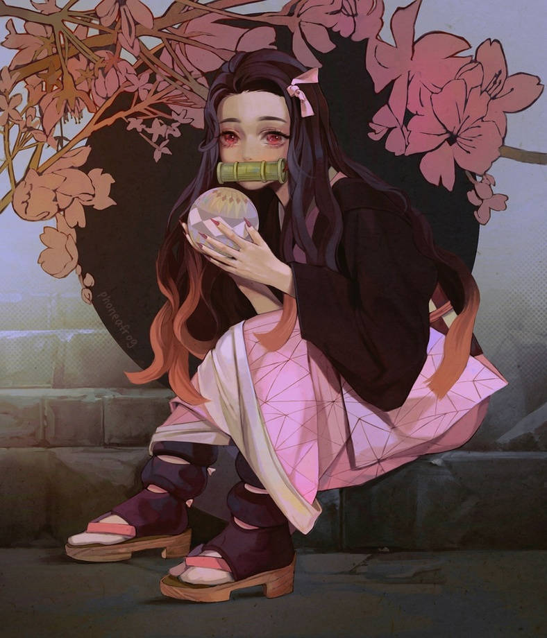 水晶球鬼灭之刃祢豆子 壁纸