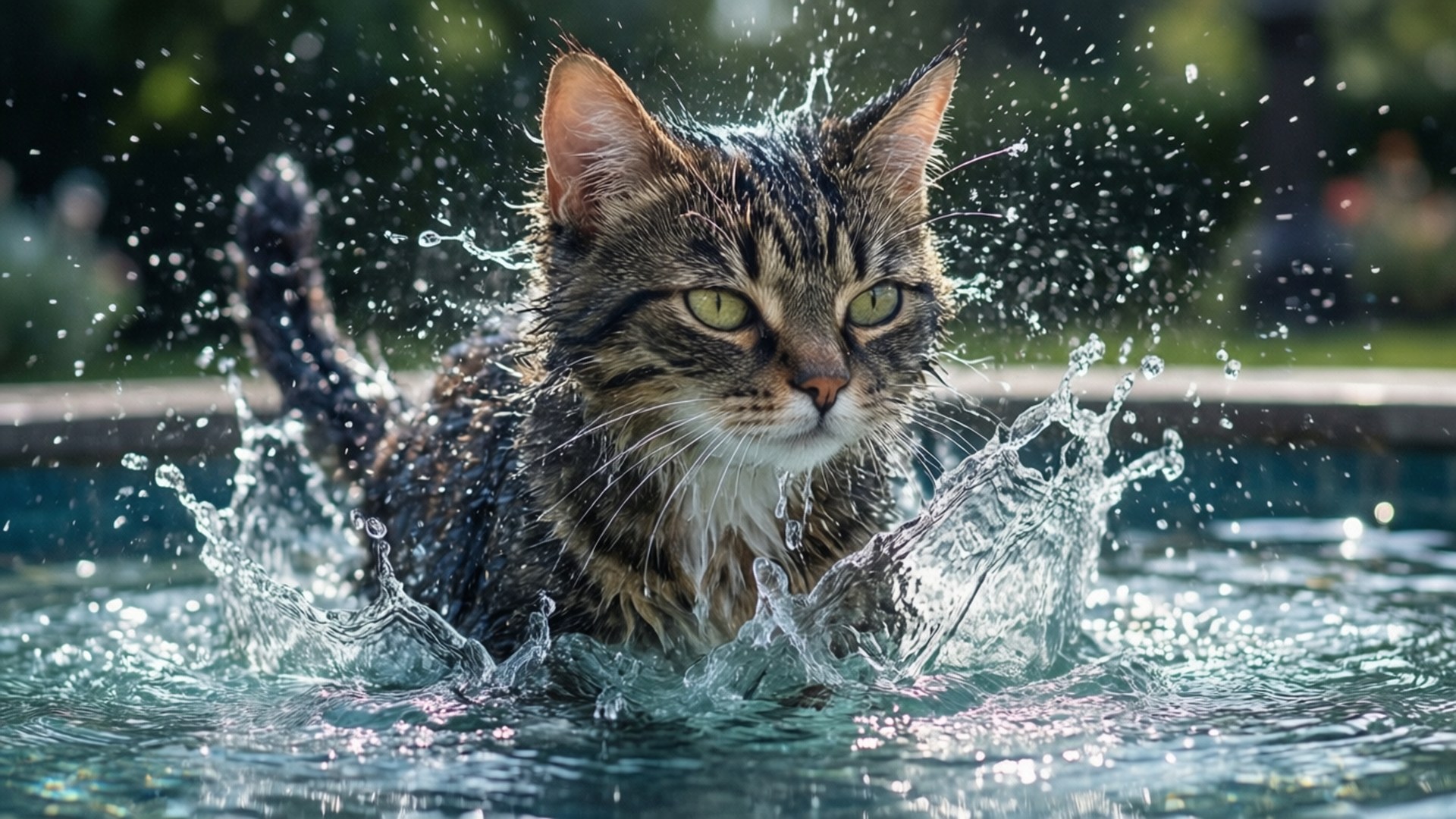 水猫飞溅 壁纸