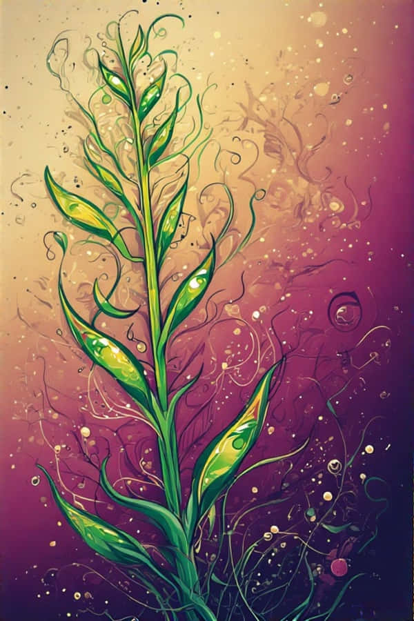沙漠梦境暮色中的露珠花茎 壁纸