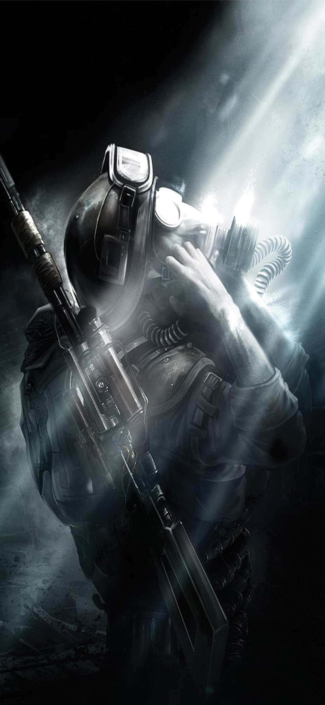 直视强光 iPhone X Metro Last Light背景 壁纸