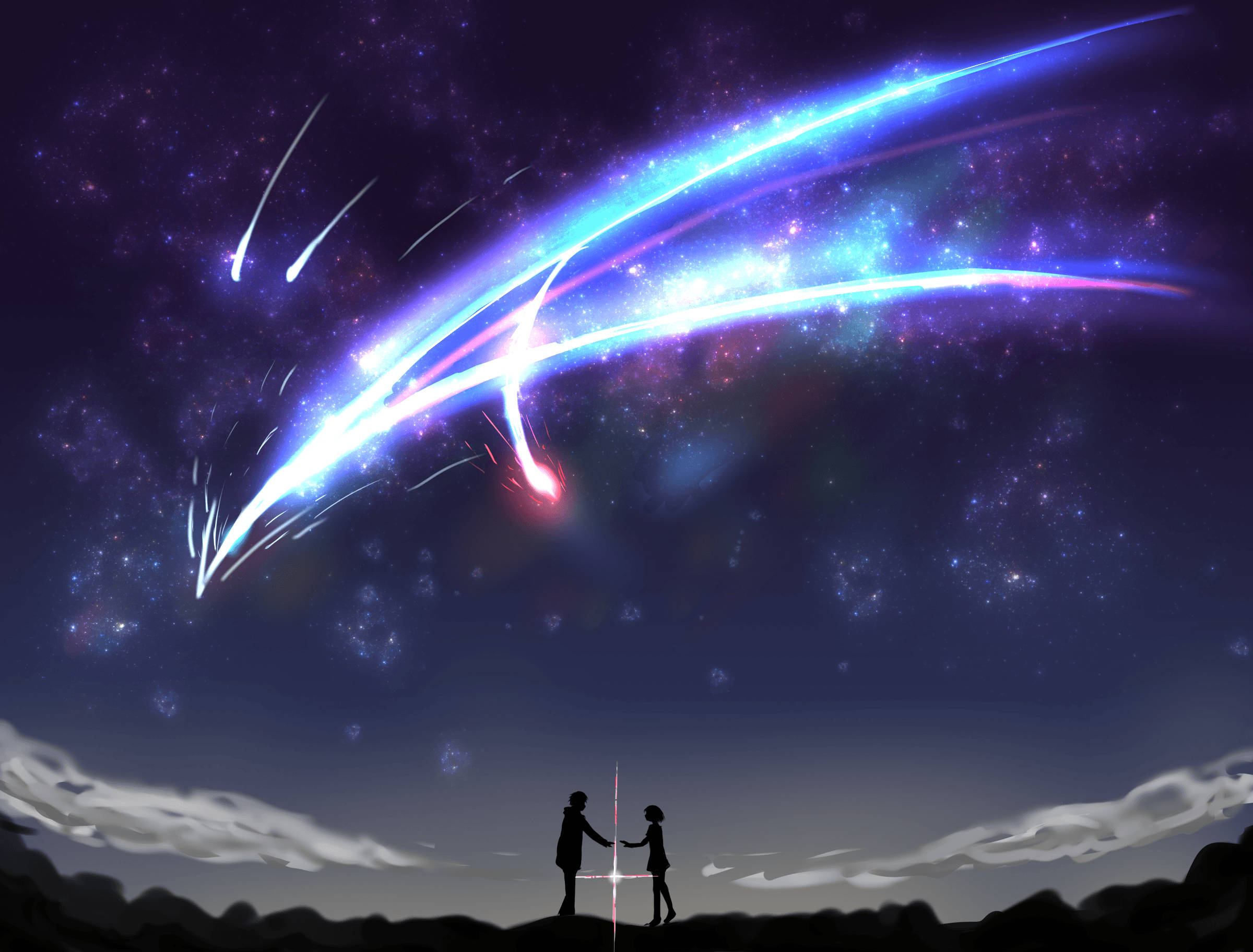 流星划过动漫风景 壁纸