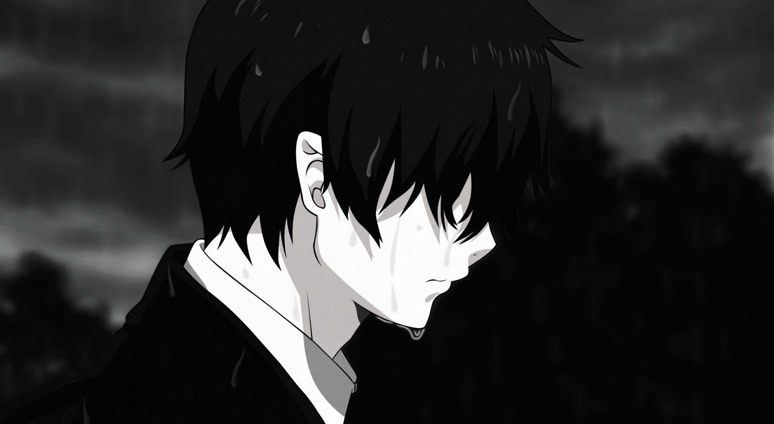 流泪的伤感美学动漫男孩 壁纸