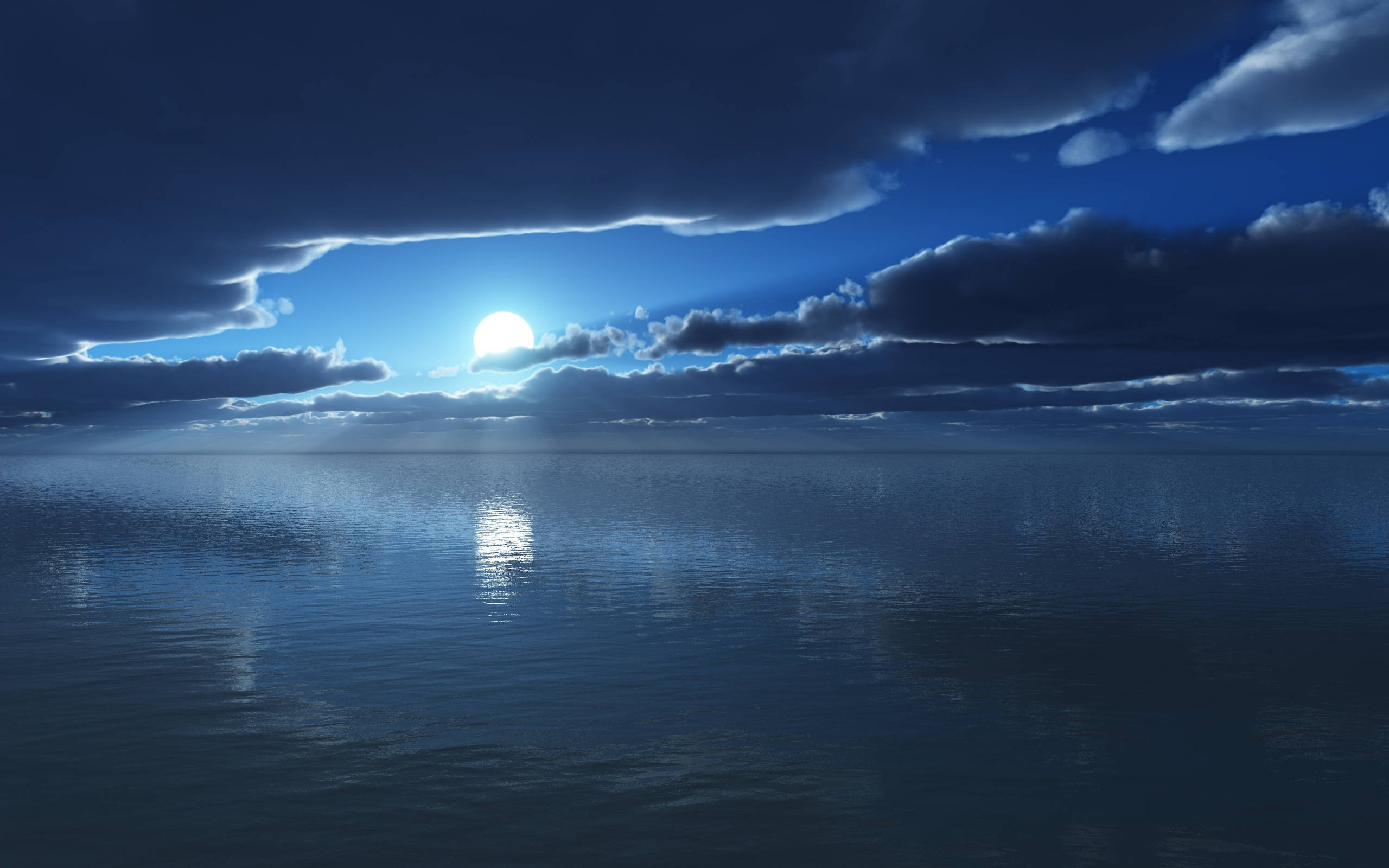 海上满月 壁纸