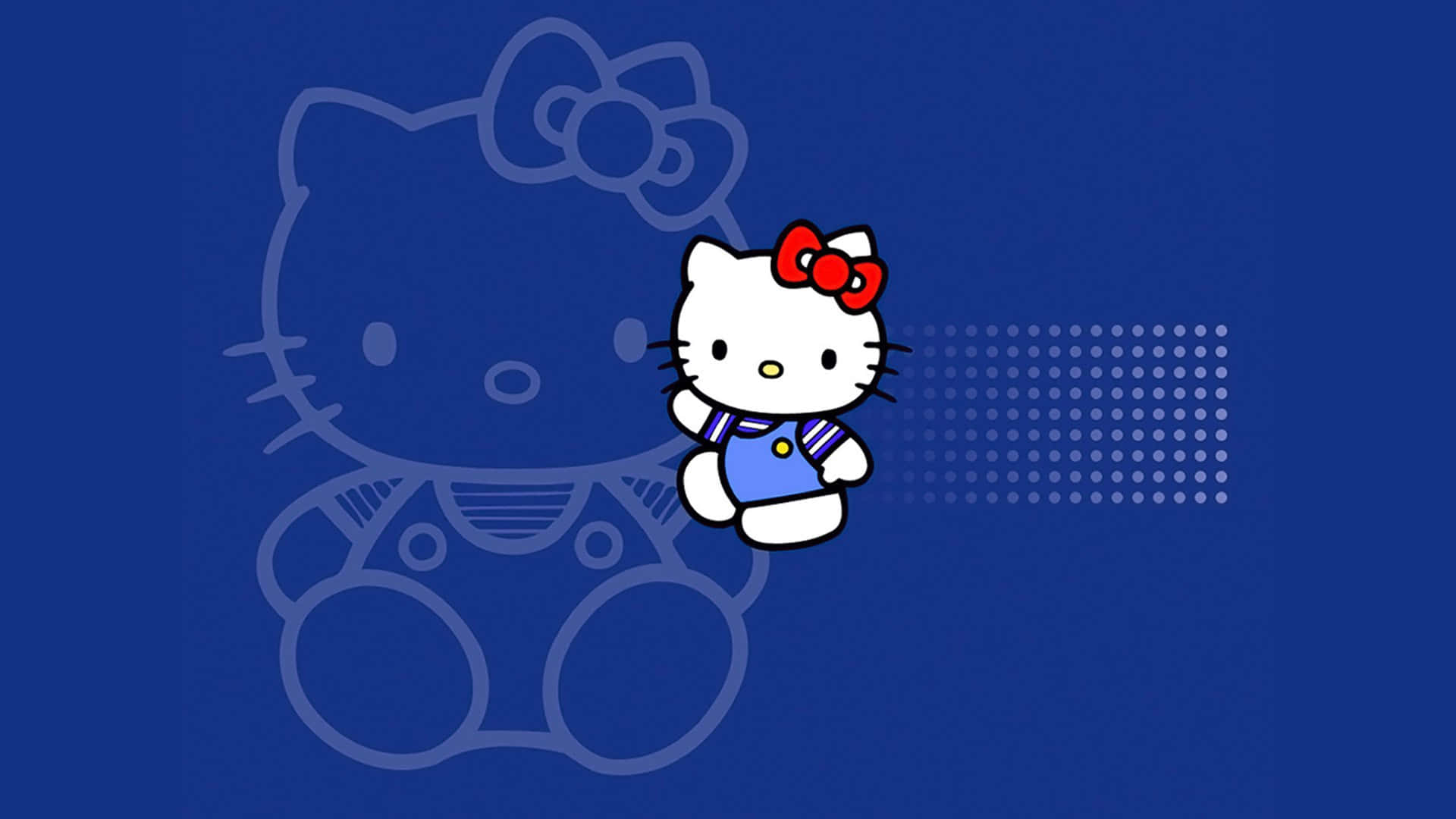 海军蓝Hello Kitty背景 壁纸