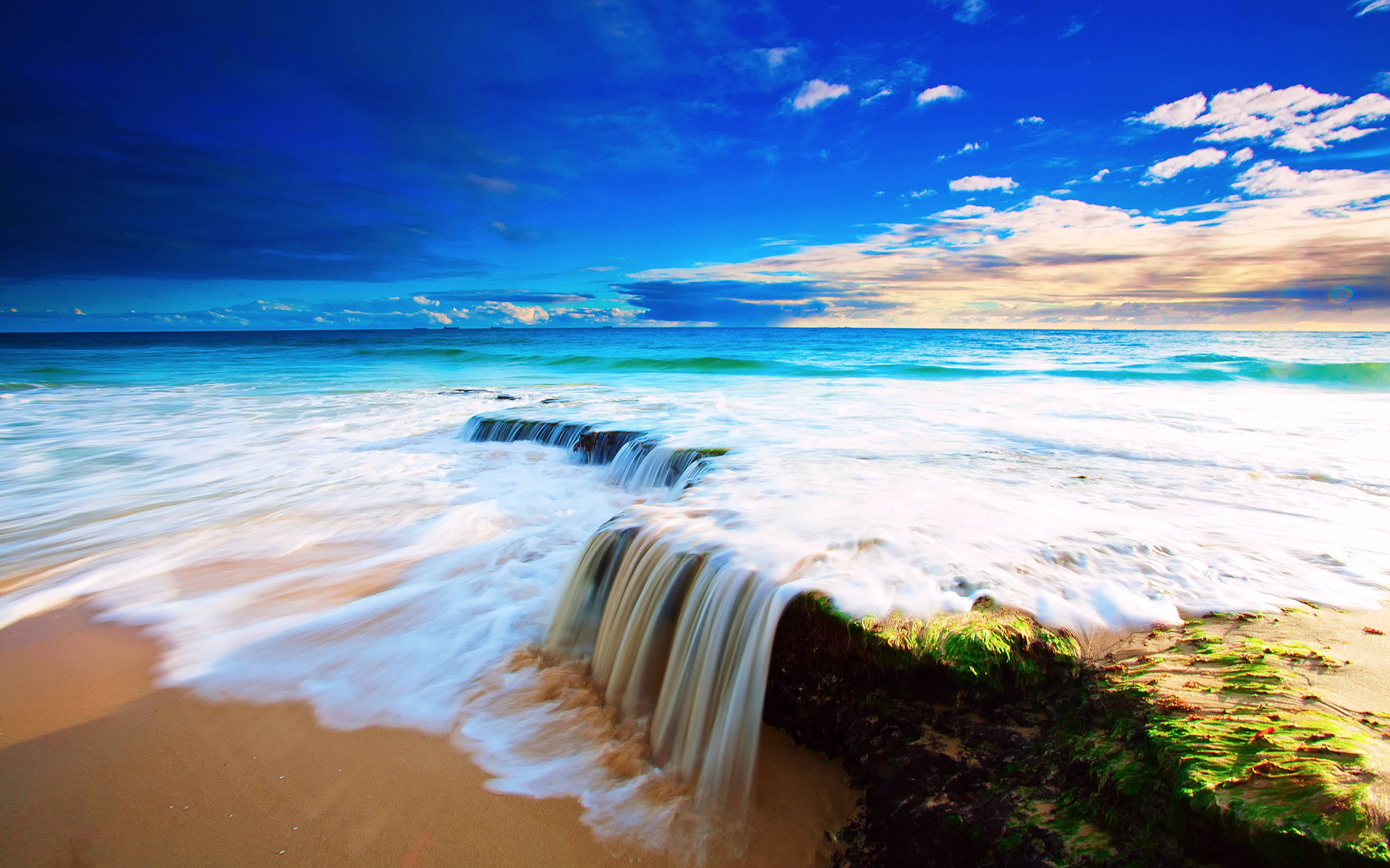 海洋景观波浪 壁纸