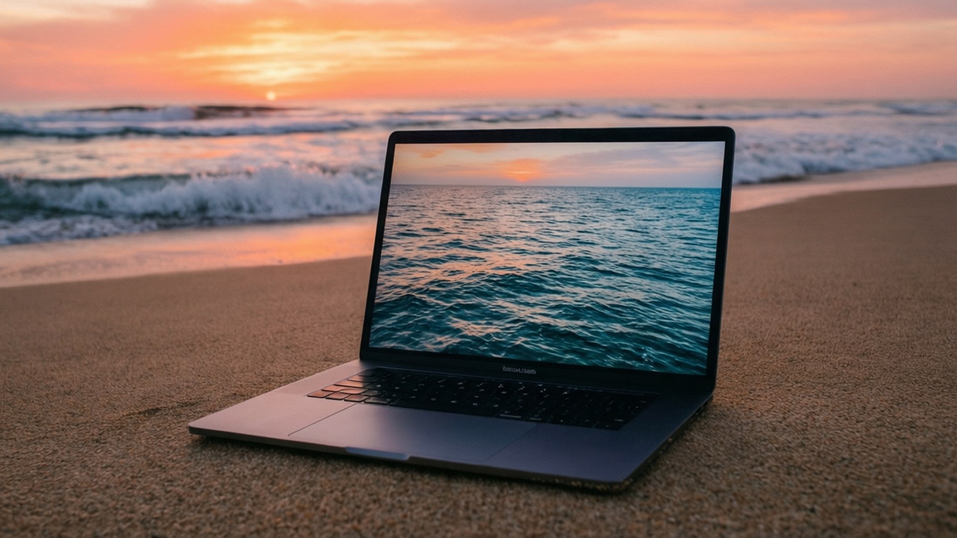 海滩日出MacBook 壁纸
