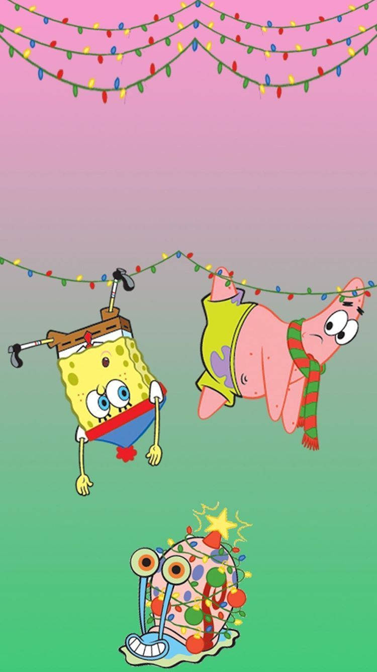 海绵宝宝与派大星圣诞欢庆 壁纸