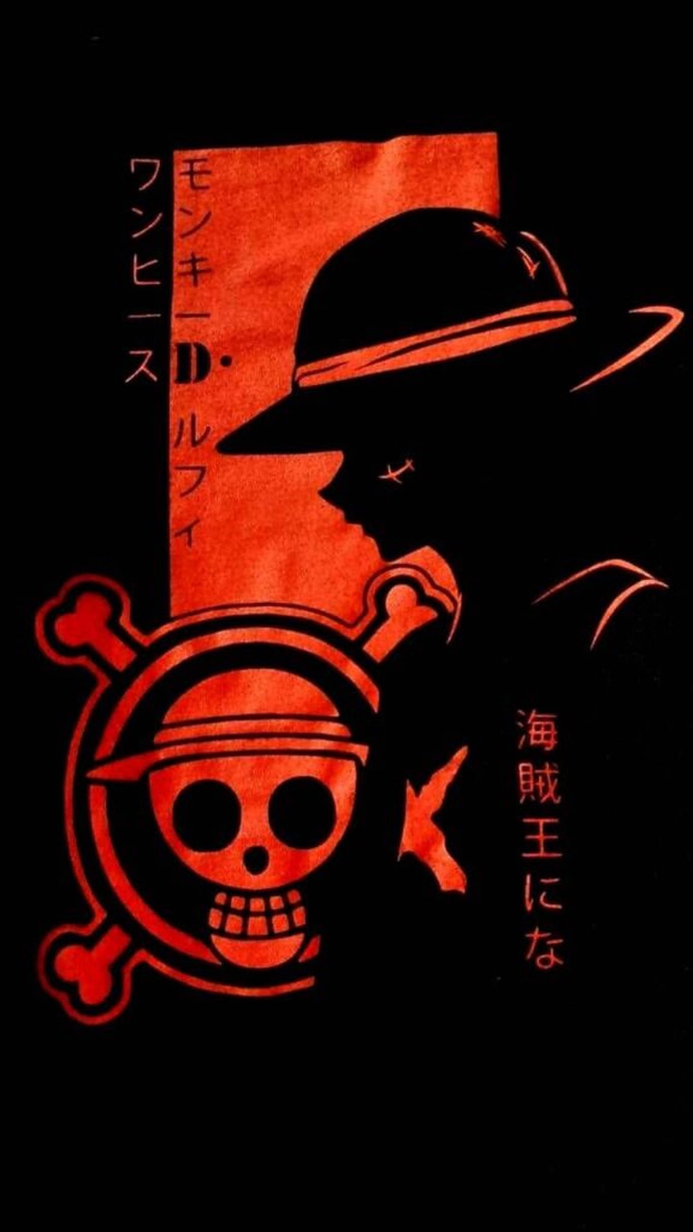 海贼王红色艺术iPhone壁纸 壁纸
