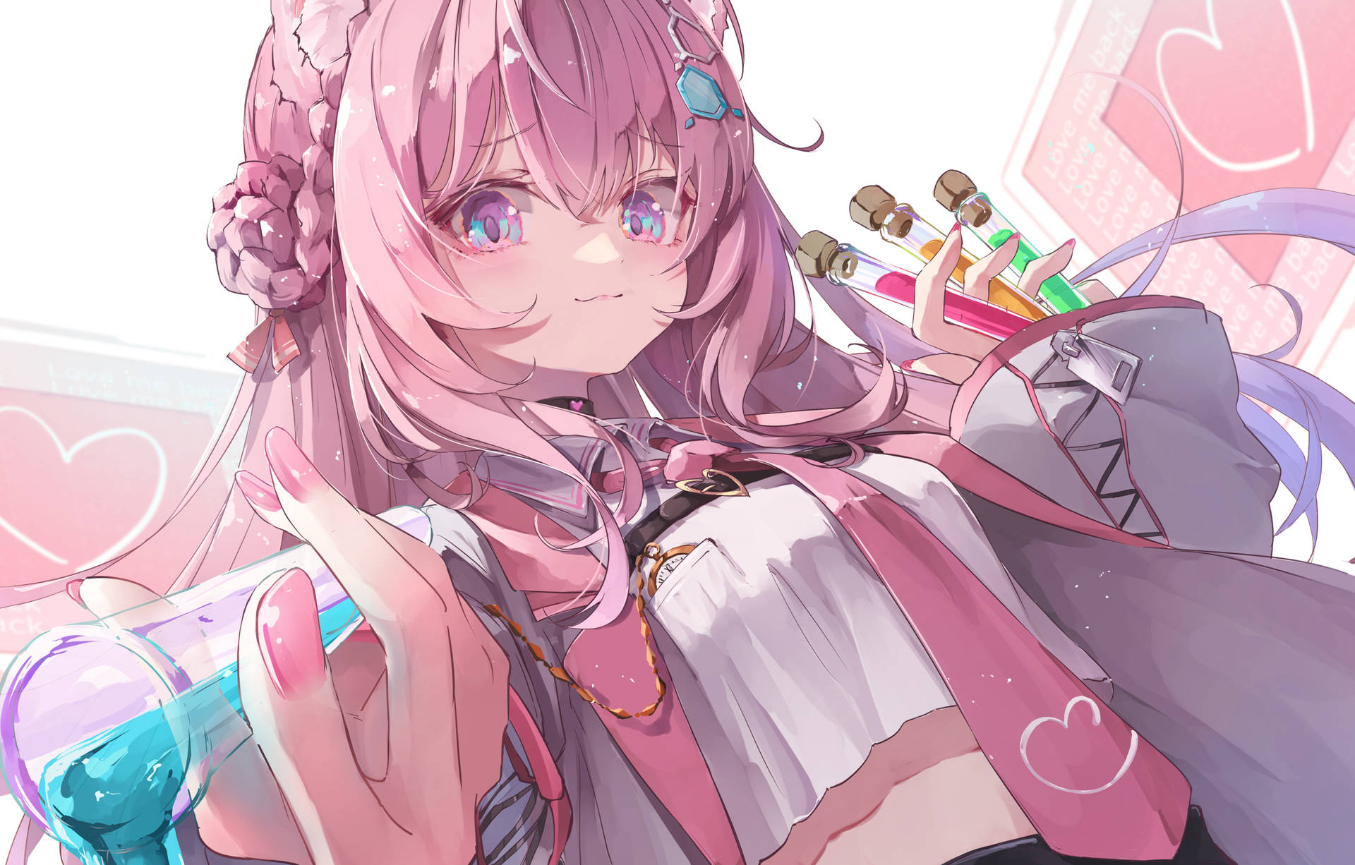淡粉发色白上小夜 Hololive