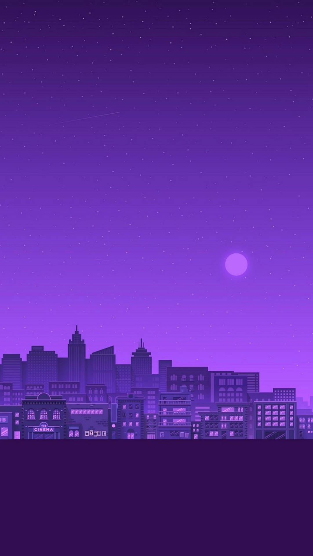 淡紫色美学城市夜景 壁纸