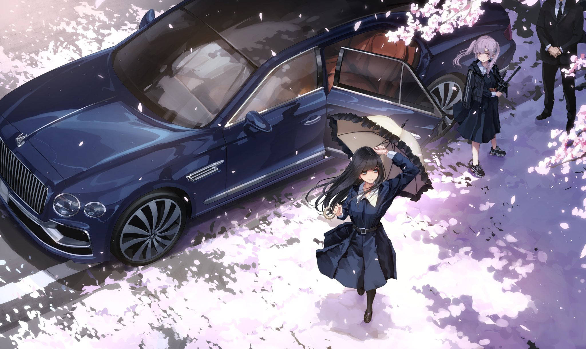 深蓝色奢华动漫跑车 壁纸