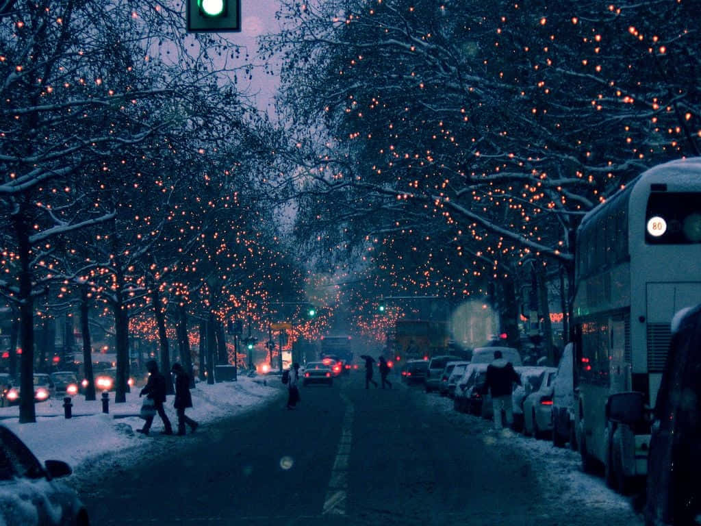 温馨冬日街道 Tumblr 壁纸