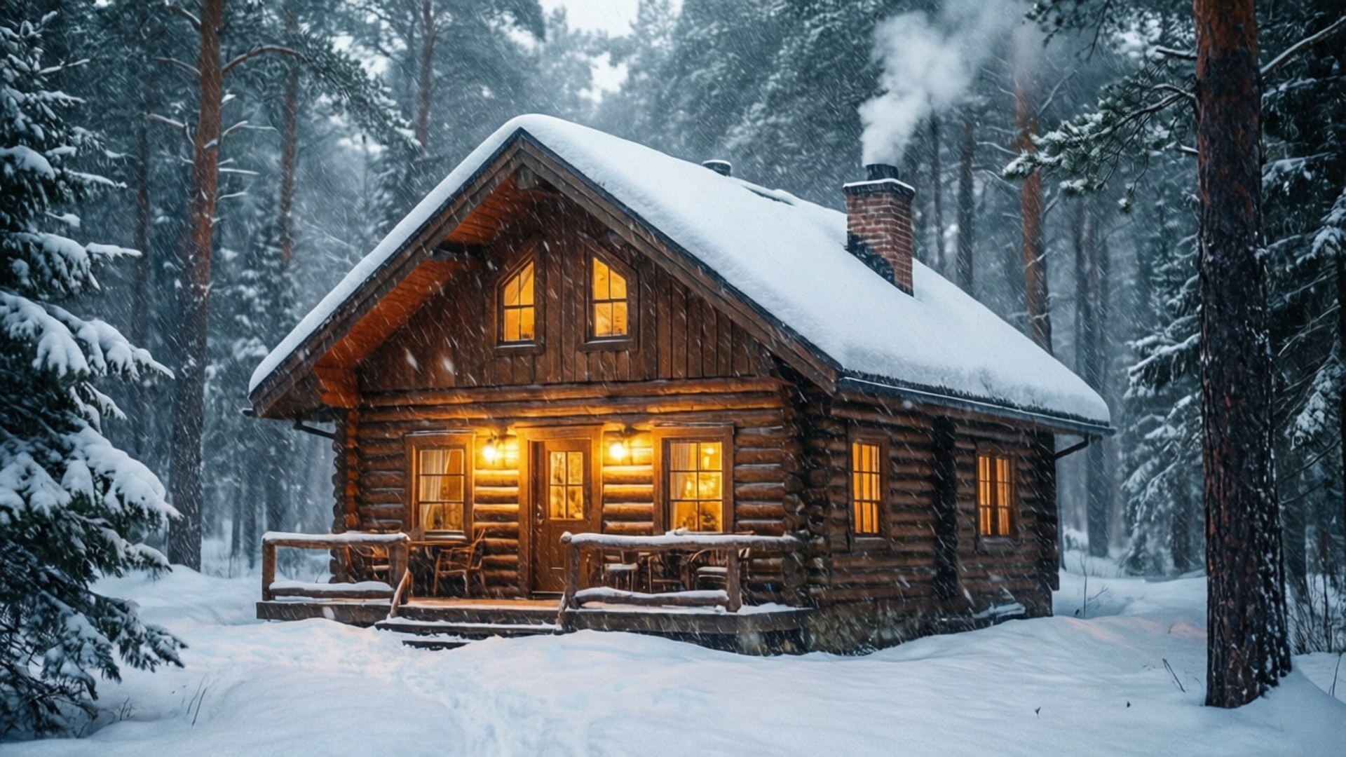 温馨小屋暴风雪 壁纸