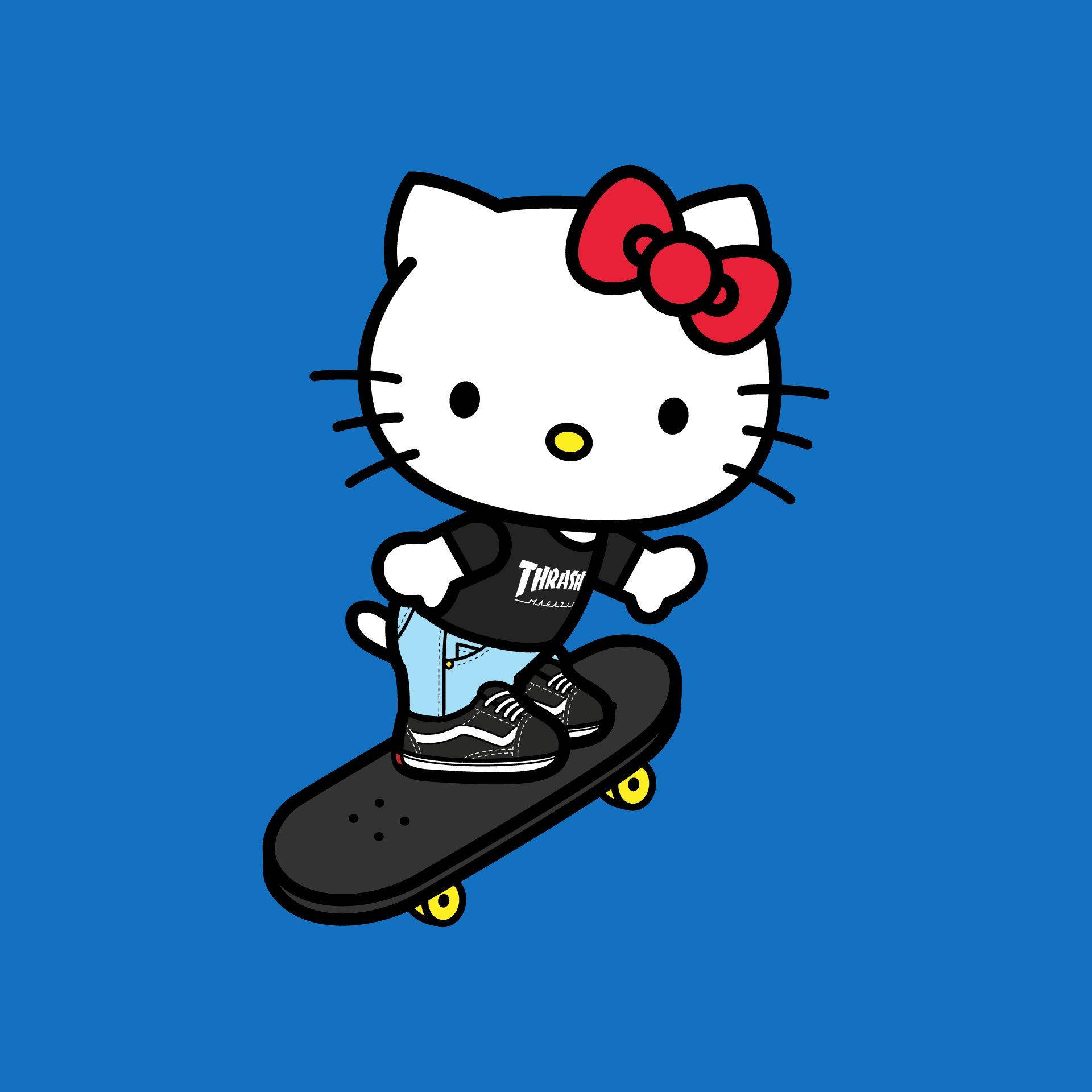 滑冰卡通角色凯蒂猫头像 — Hello Kitty 动图 壁纸