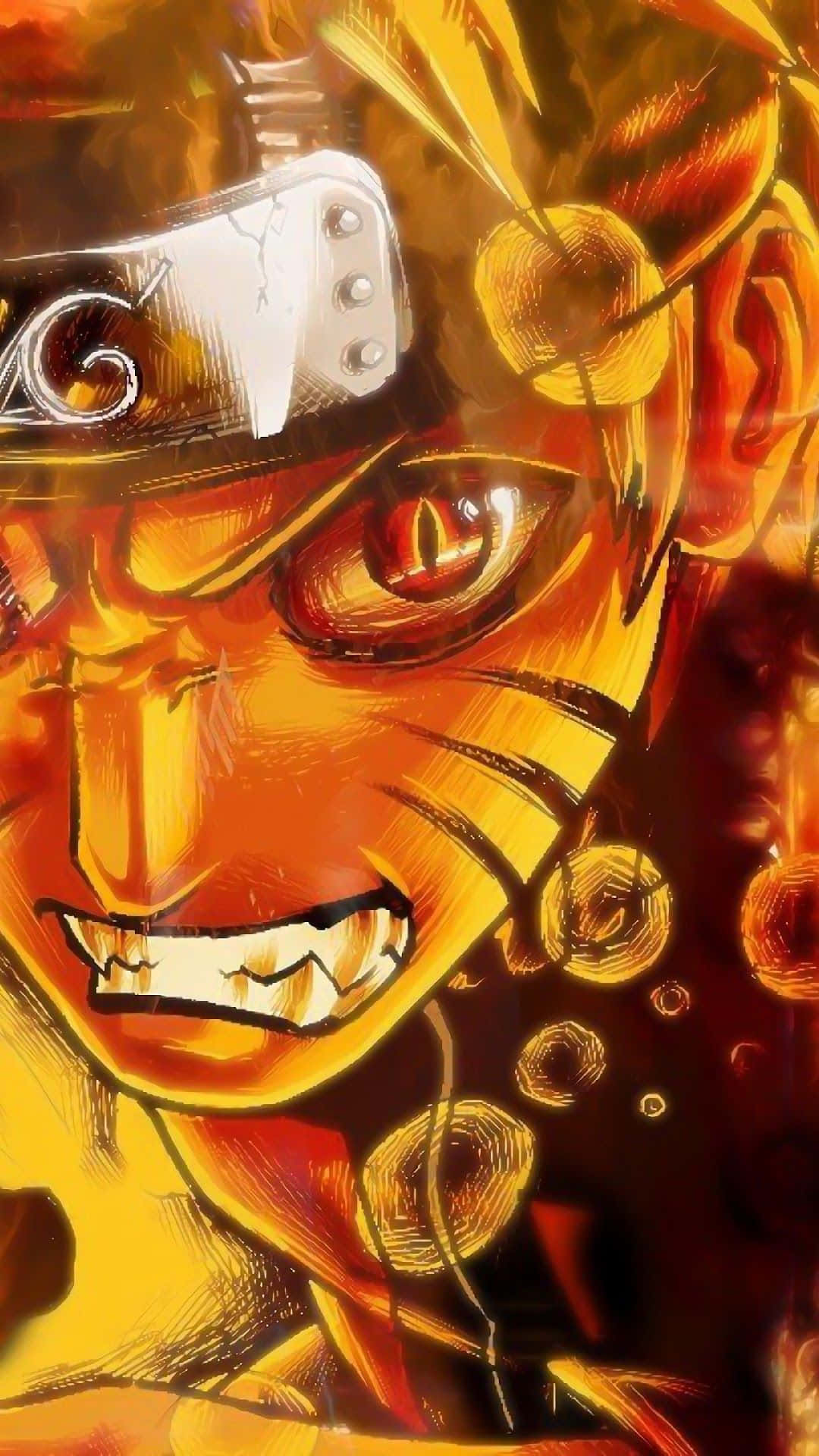 漩涡鸣人释放强大能量的独特手机壁纸 壁纸