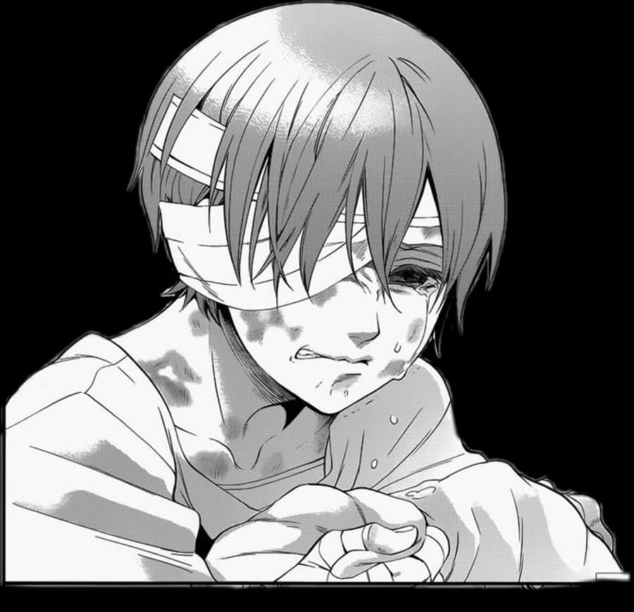 漫画角色泪痕与绷带 壁纸