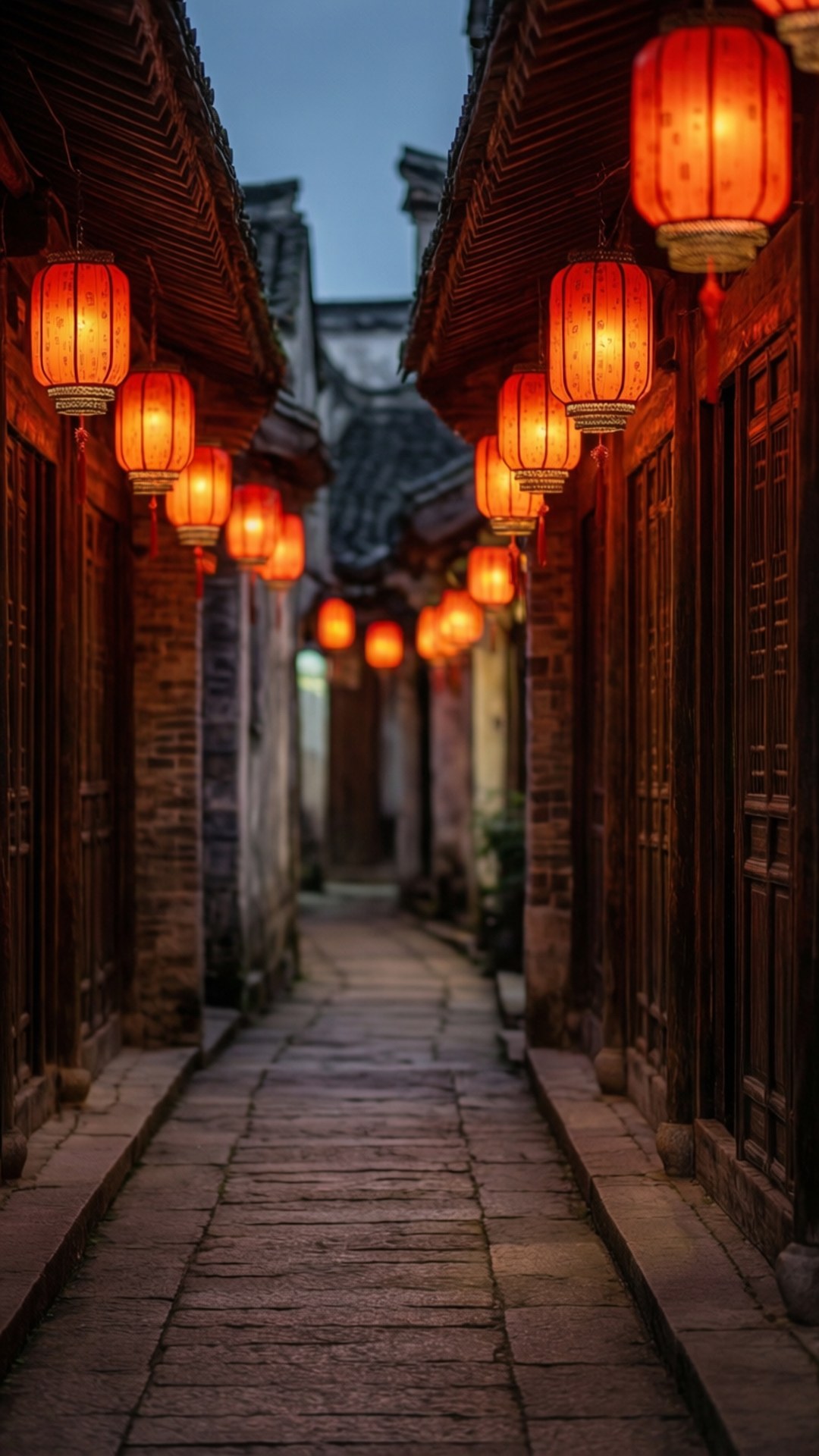 灯笼小巷 壁纸